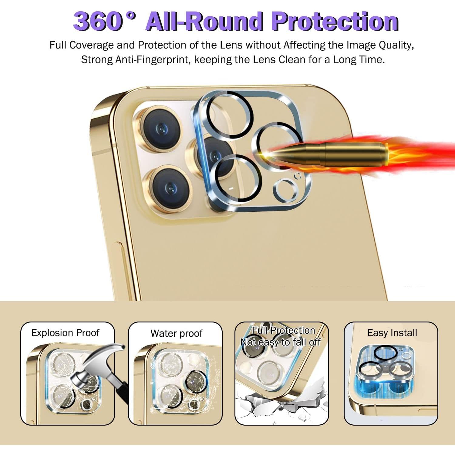 Protector de Pantalla QHOHQ para iPhone 14 Pro 6.1" - 3 Pack Vidrio Templado 9H