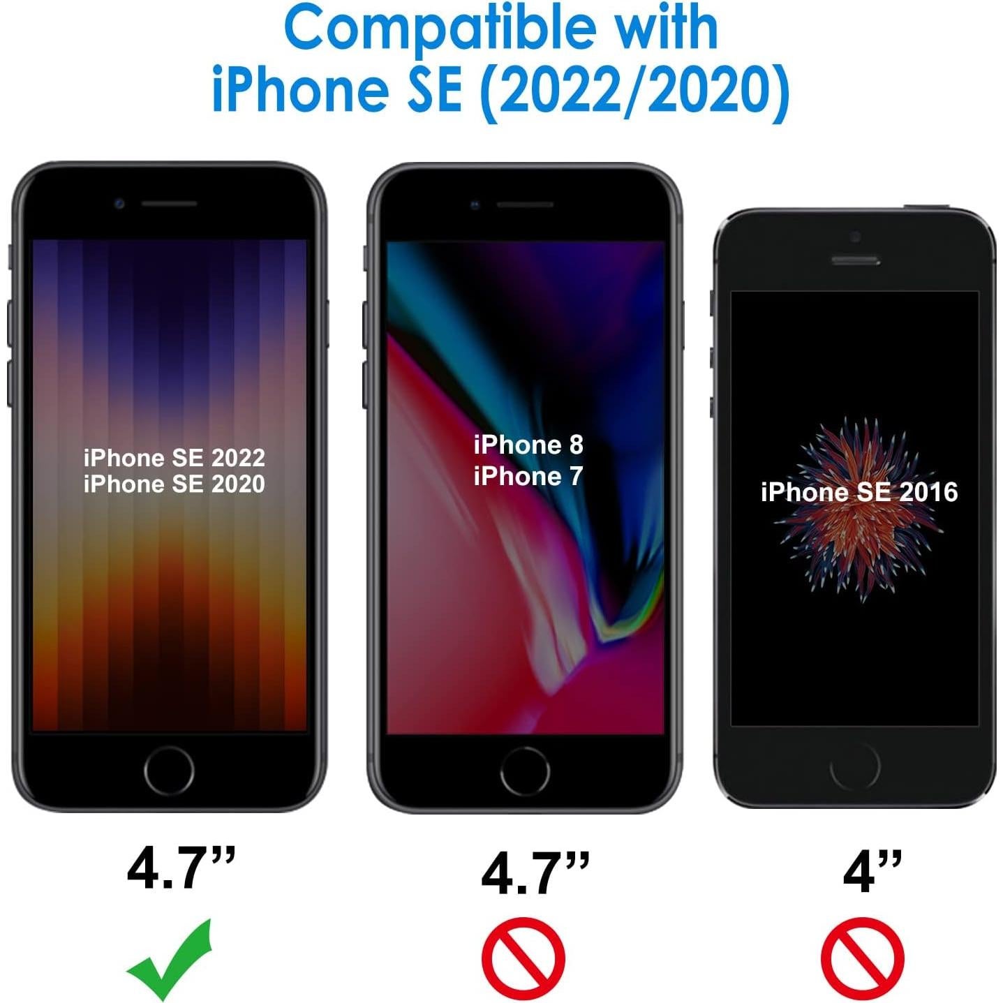 Protector de Pantalla JETech para iPhone SE 3/2, Vidrio Templado, 3 Unidades