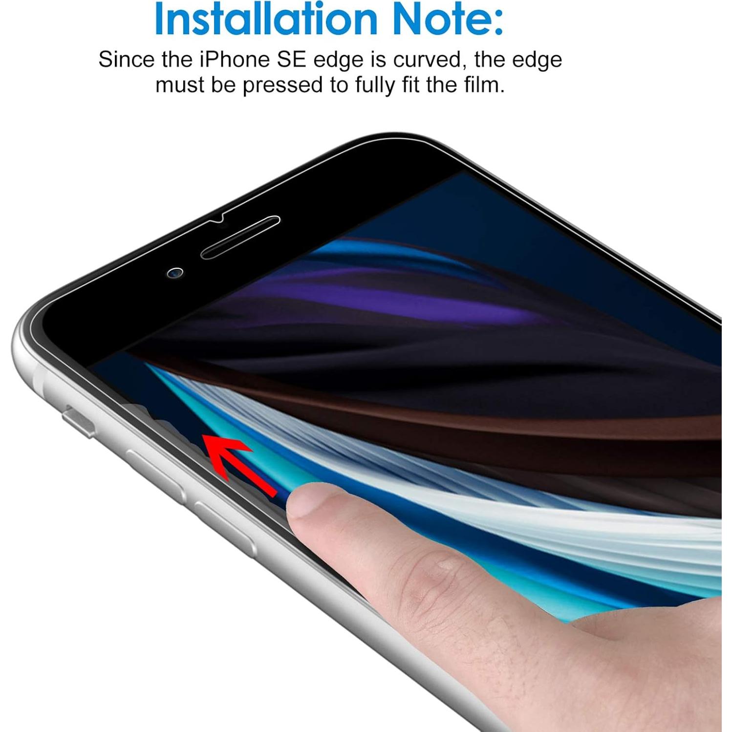 Protector de Pantalla JETech para iPhone SE 3/2, Vidrio Templado, 3 Unidades