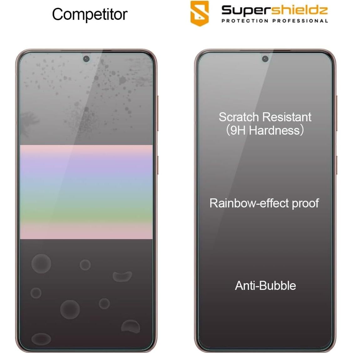 Protector de Pantalla Vidrio Templado Supershieldz para Samsung Galaxy S21 Plus 5G - 3 Unidades