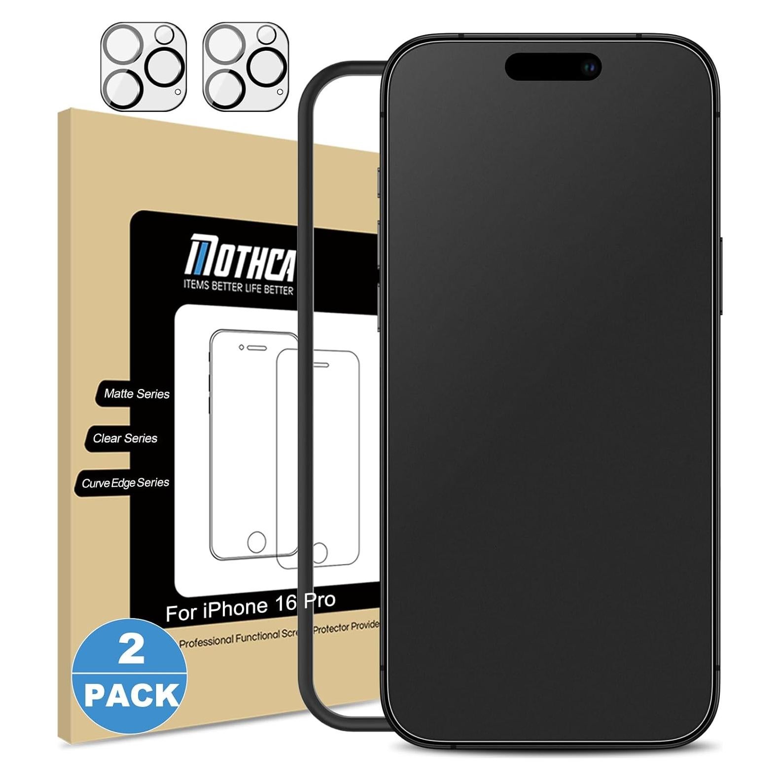 Protector de Pantalla Mothca Vidrio Mate para iPhone 16 Pro 6.3"
