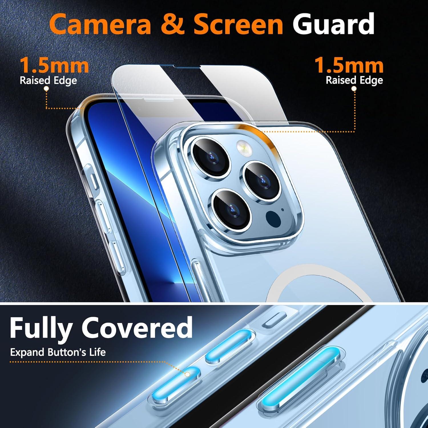 Funda Magnética SPIDERCASE para iPhone 13 Pro 6.1" Transparente