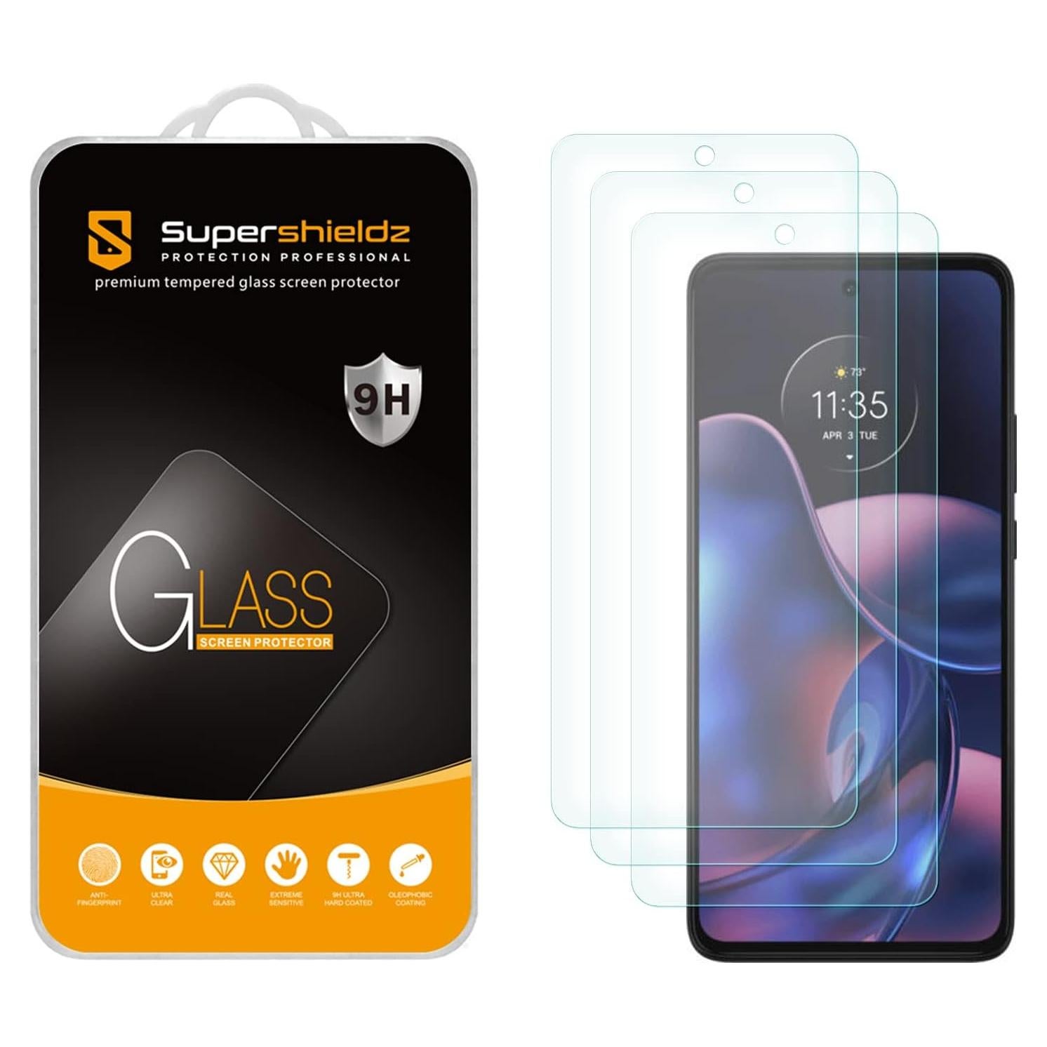 Protector de Pantalla Vidrio Templado Supershieldz para Motorola Edge 2022 - 3 Piezas