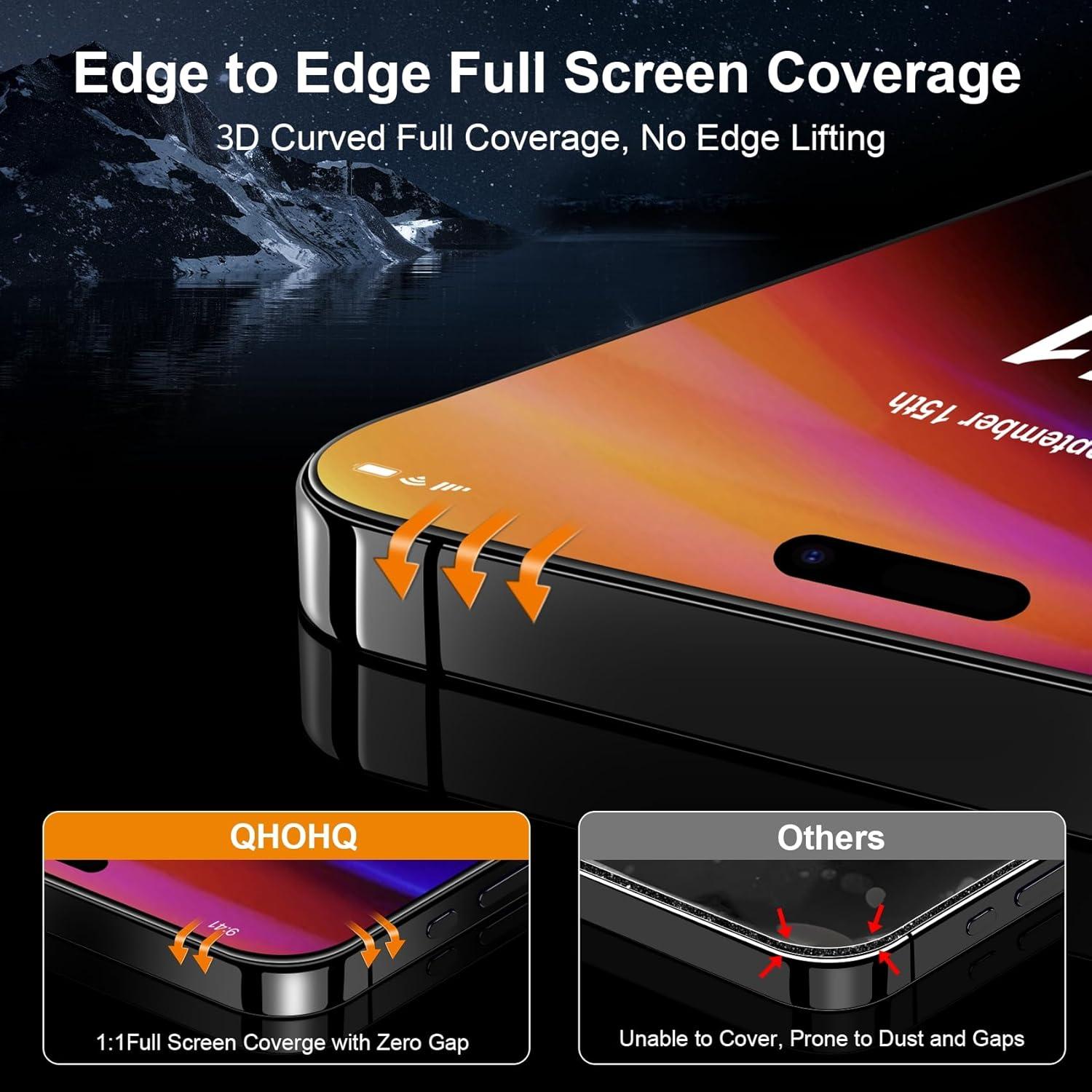 Protector de Pantalla QHOHQ para iPhone 16 Pro 6.3" 9H+