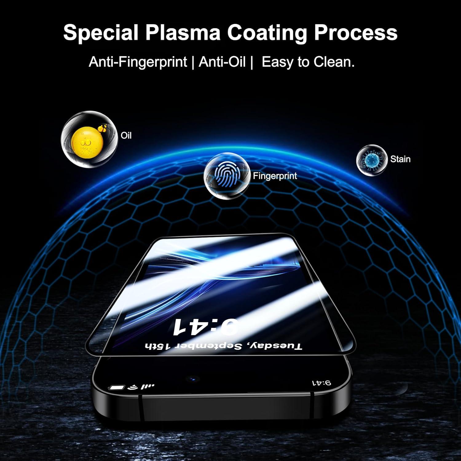 Protector de Pantalla QHOHQ para iPhone 16 Pro 6.3" 9H+