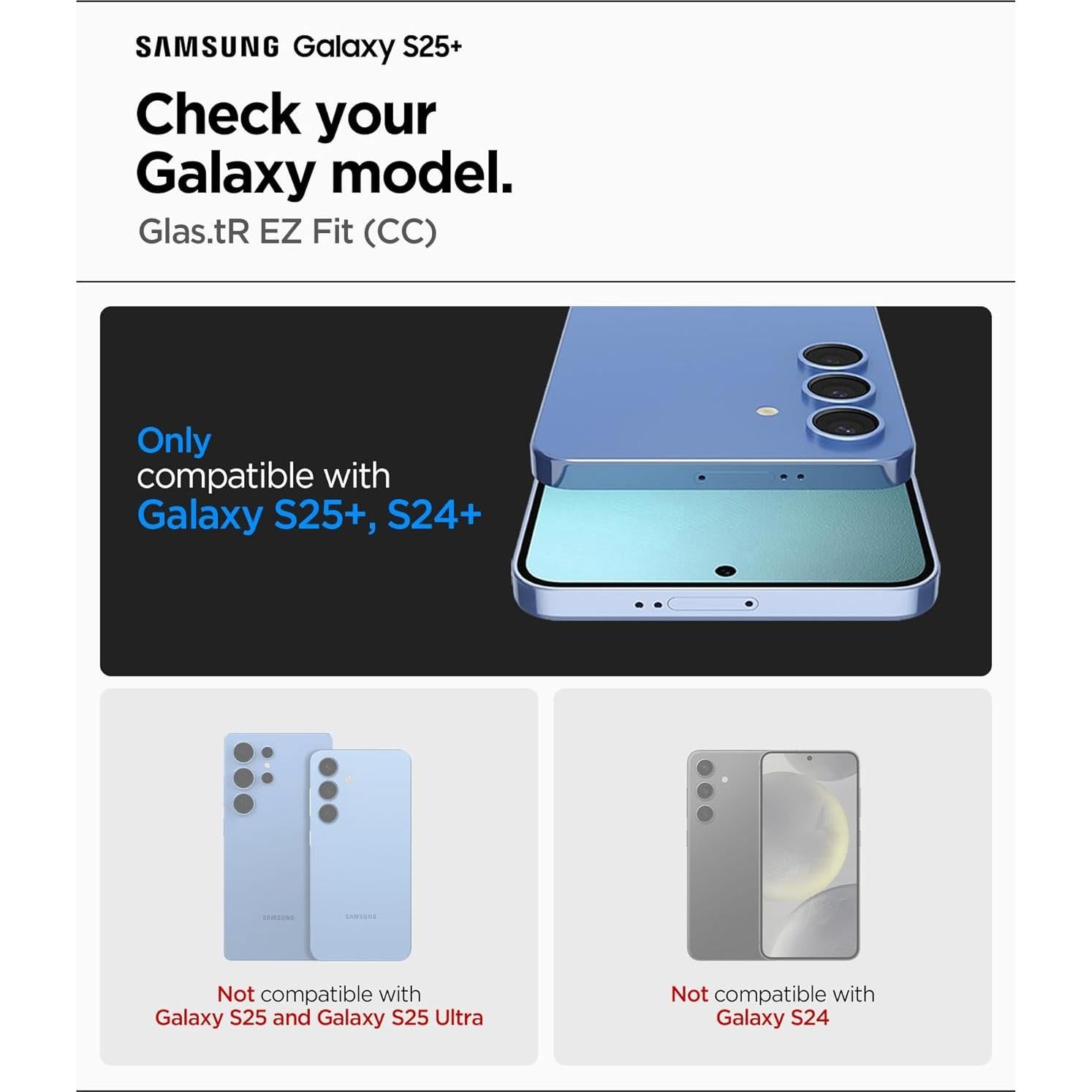 Protector de Pantalla Vidrio Templado Spigen Galaxy S25/S24 Plus - 2 Paquete