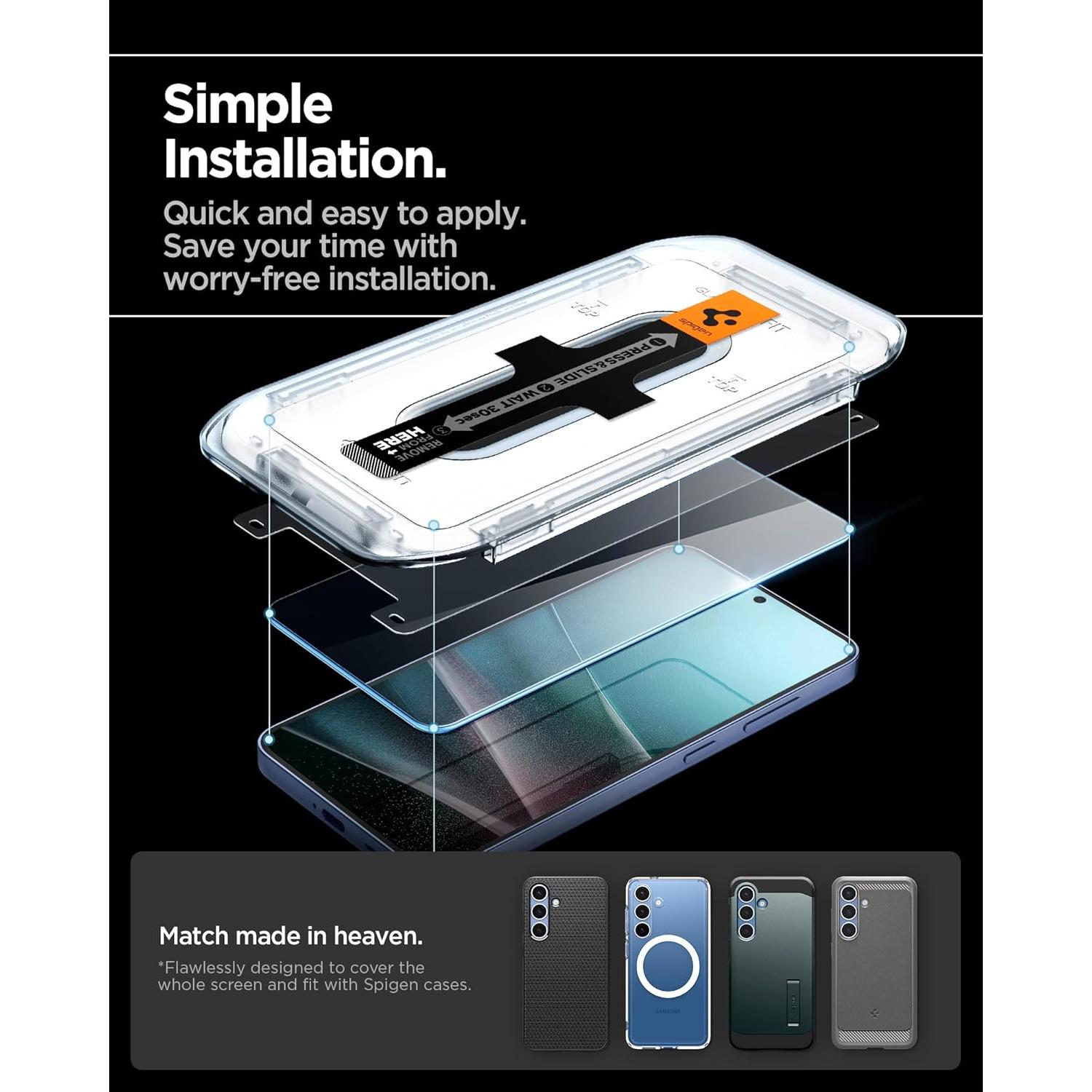 Protector de Pantalla Vidrio Templado Spigen Galaxy S25/S24 Plus - 2 Paquete