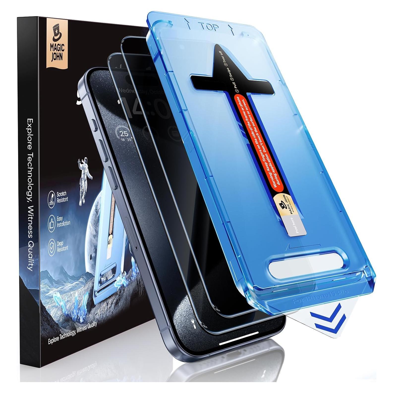 Protector de Pantalla Vidrio Templado MAGIC JOHN iPhone 15 Pro