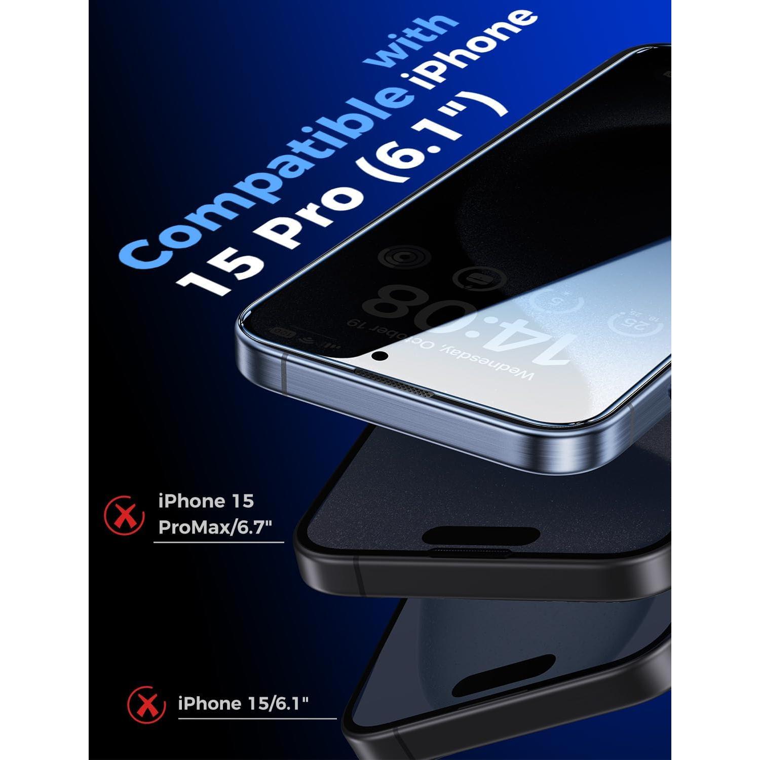 Protector de Pantalla Vidrio Templado MAGIC JOHN iPhone 15 Pro