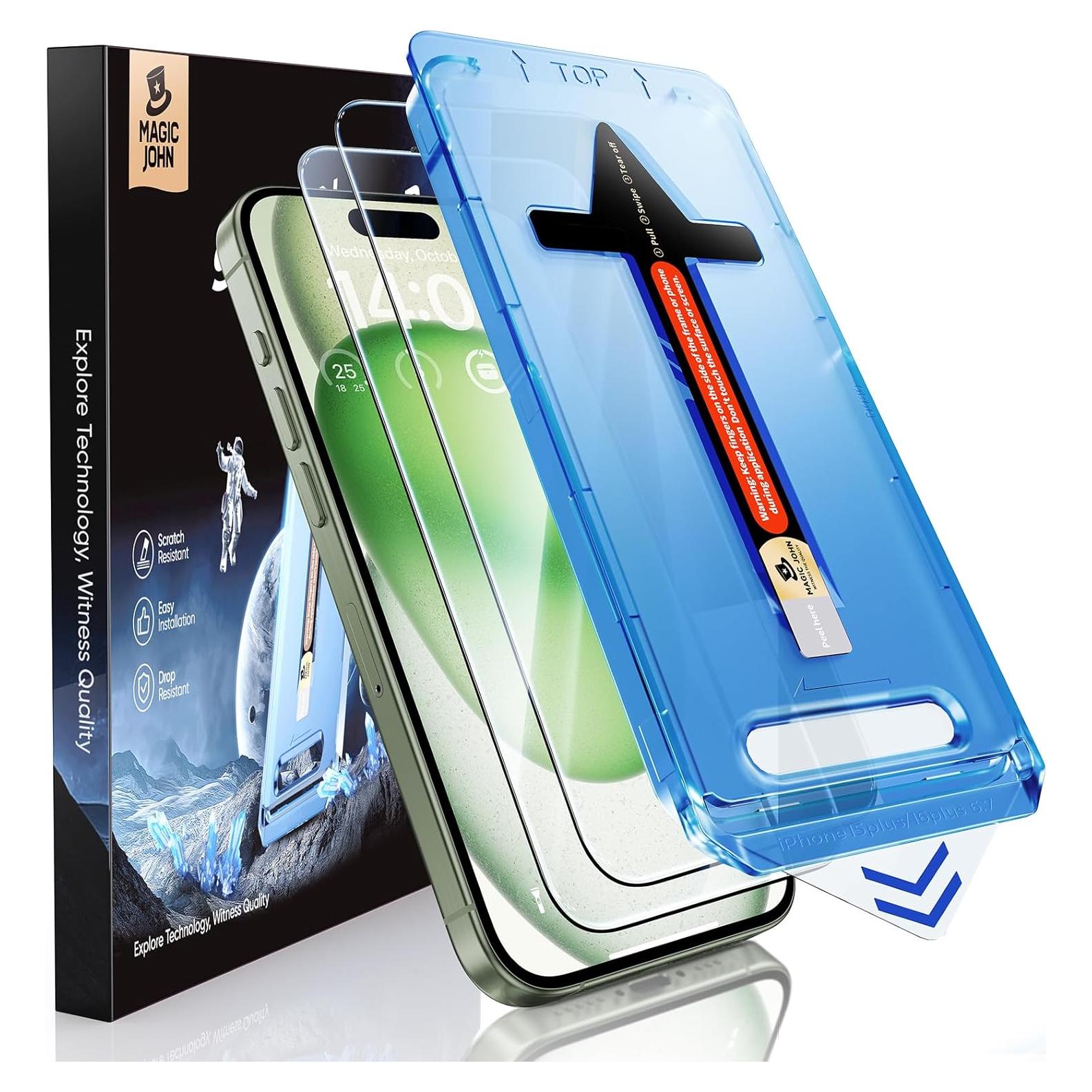 Protector de Pantalla Vidrio Templado MAGIC JOHN para iPhone 15 Plus 6.7"