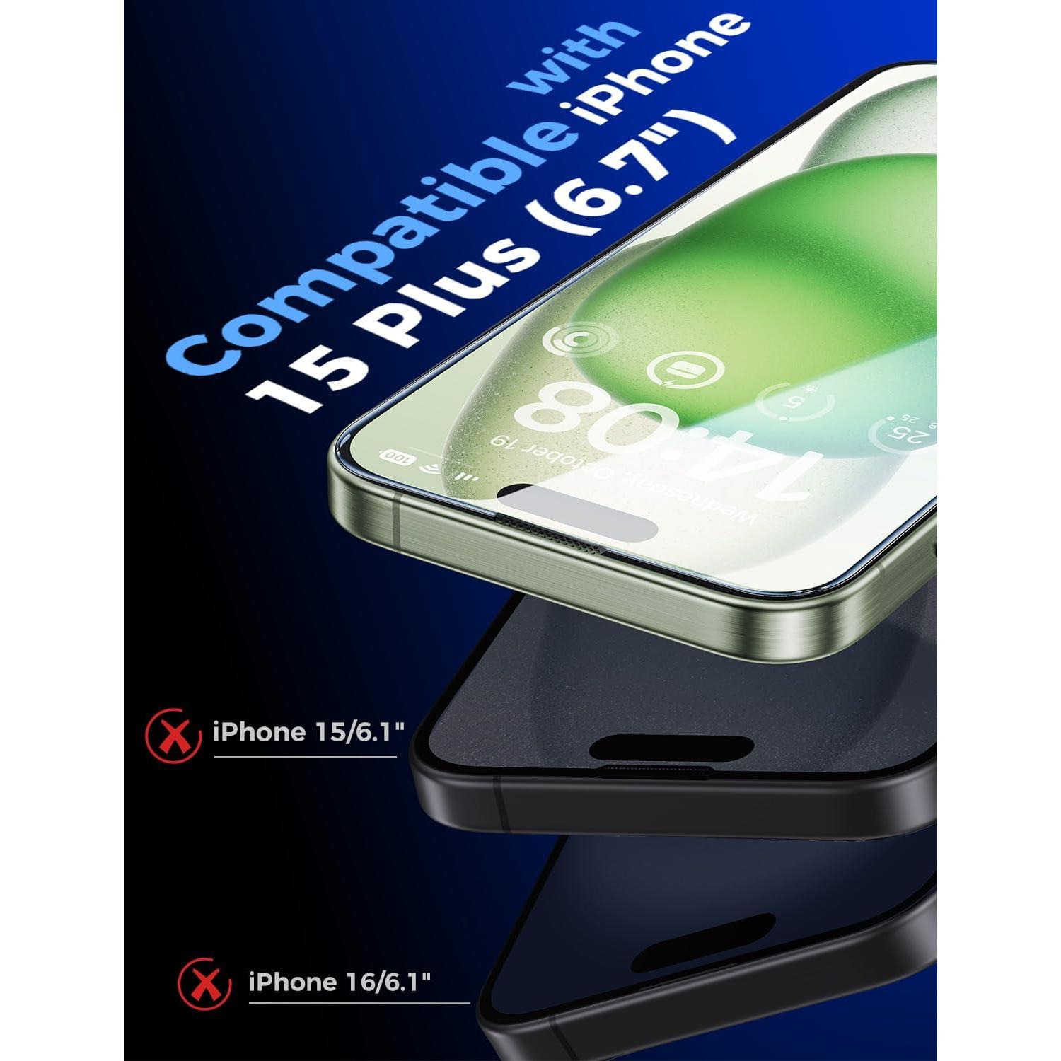 Protector de Pantalla Vidrio Templado MAGIC JOHN para iPhone 15 Plus 6.7"