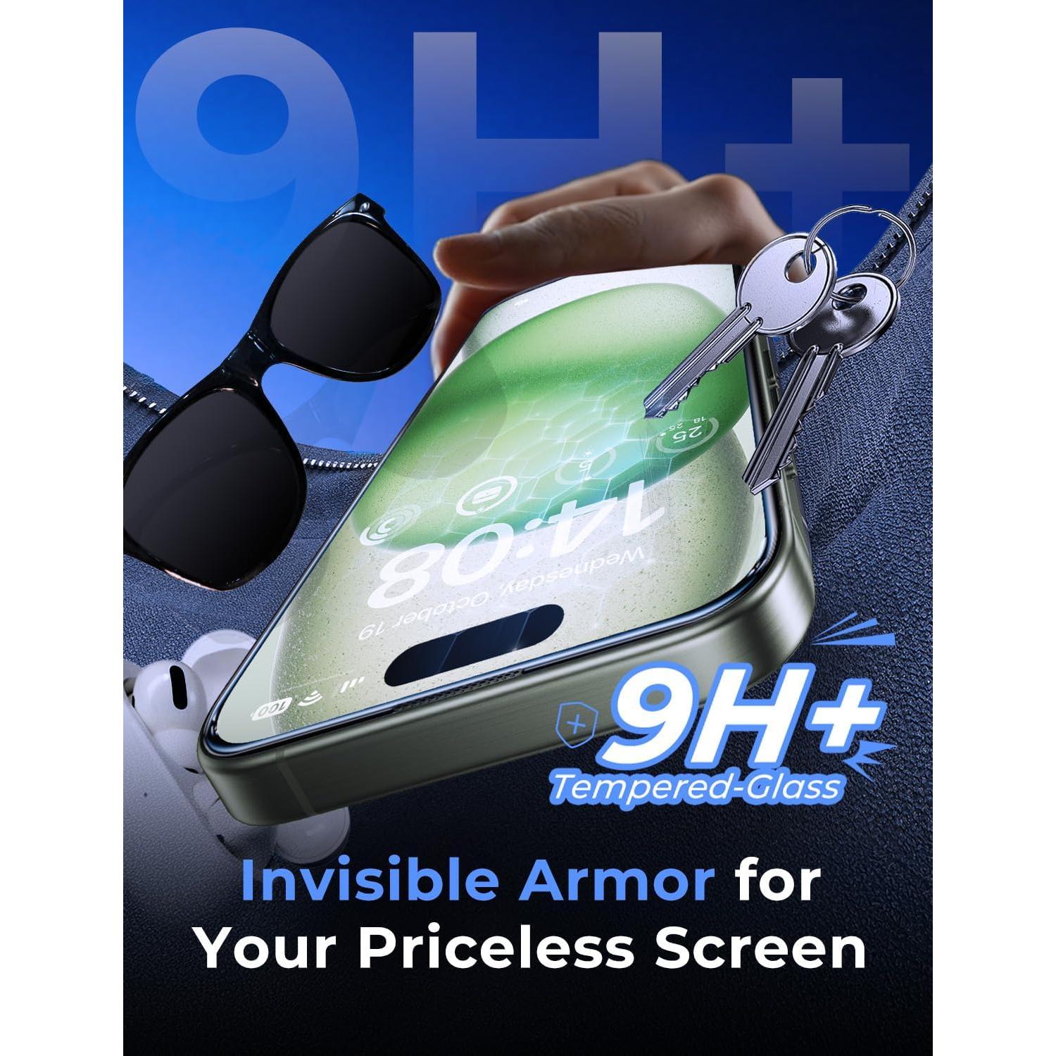 Protector de Pantalla Vidrio Templado MAGIC JOHN para iPhone 15 Plus 6.7"