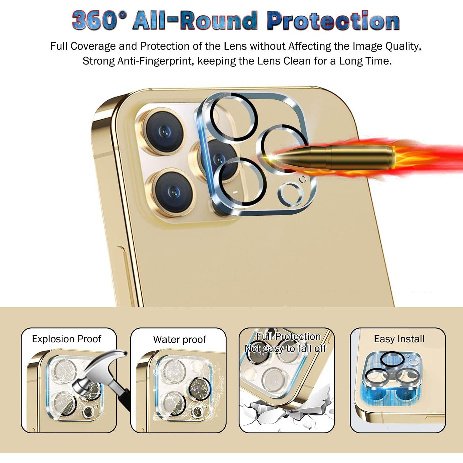 Protector de Pantalla y Lente QHOHQ para iPhone 13 Pro 6.1"