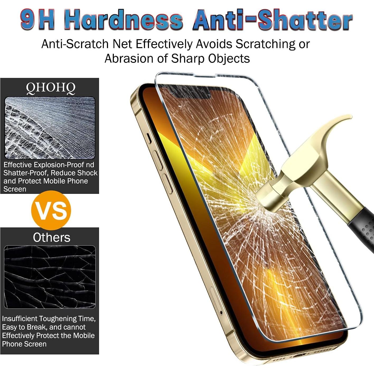 Protector de Pantalla y Lente QHOHQ para iPhone 13 Pro 6.1"