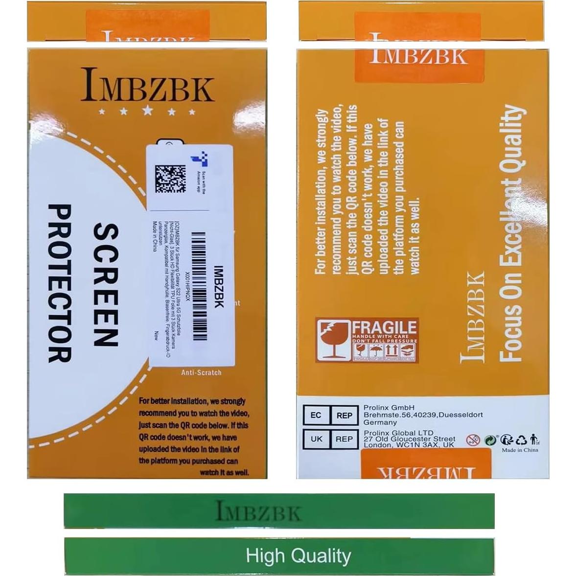 Protector de Pantalla TPU IMBZBK para Samsung Galaxy S22 Ultra