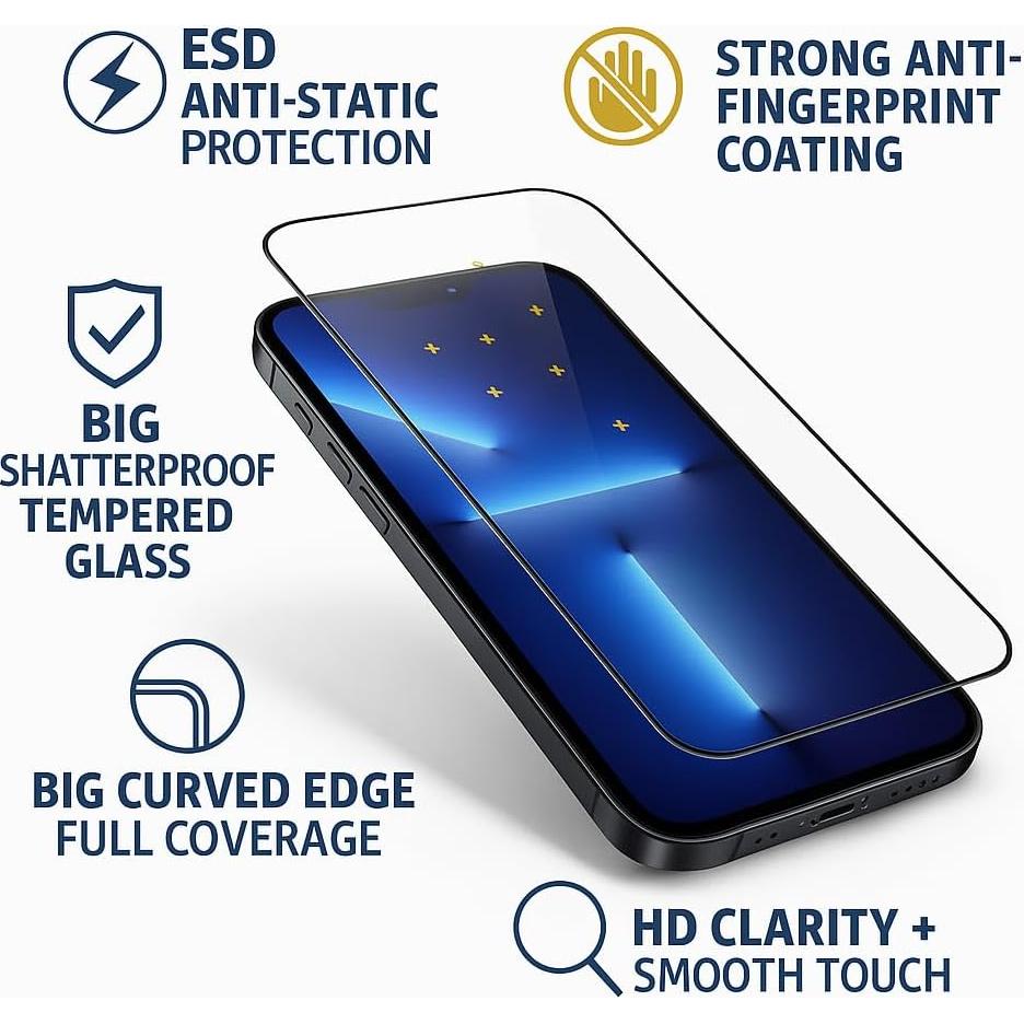 Protector de Pantalla Vidrio Templado BURJME iPhone 16 Pro Max 2-Pack