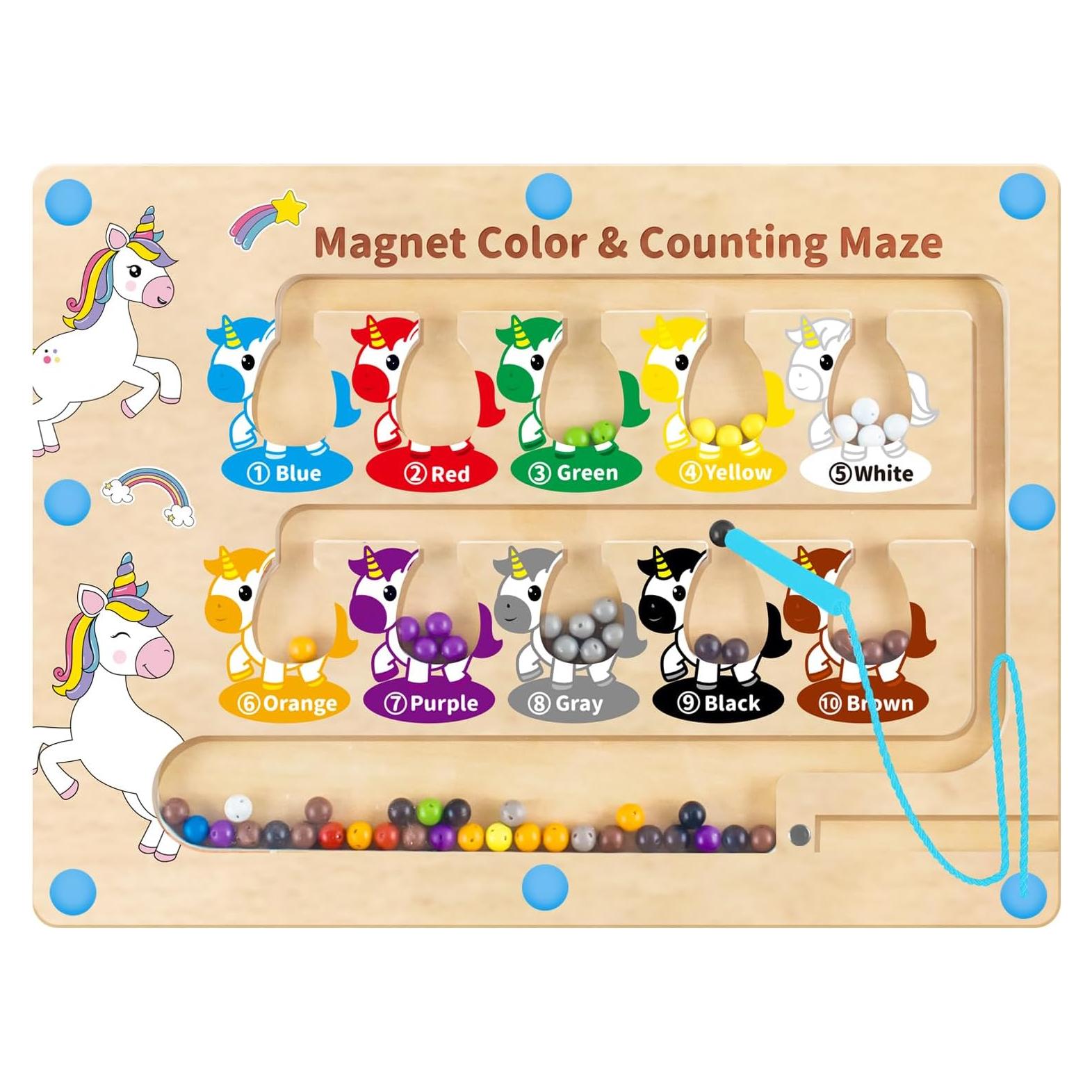 HONGID Laberinto Magnético de Colores y Números - Juguete Educativo