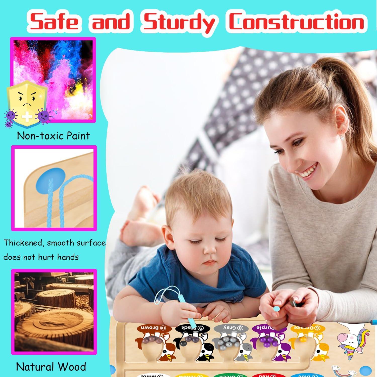 HONGID Laberinto Magnético de Colores y Números - Juguete Educativo