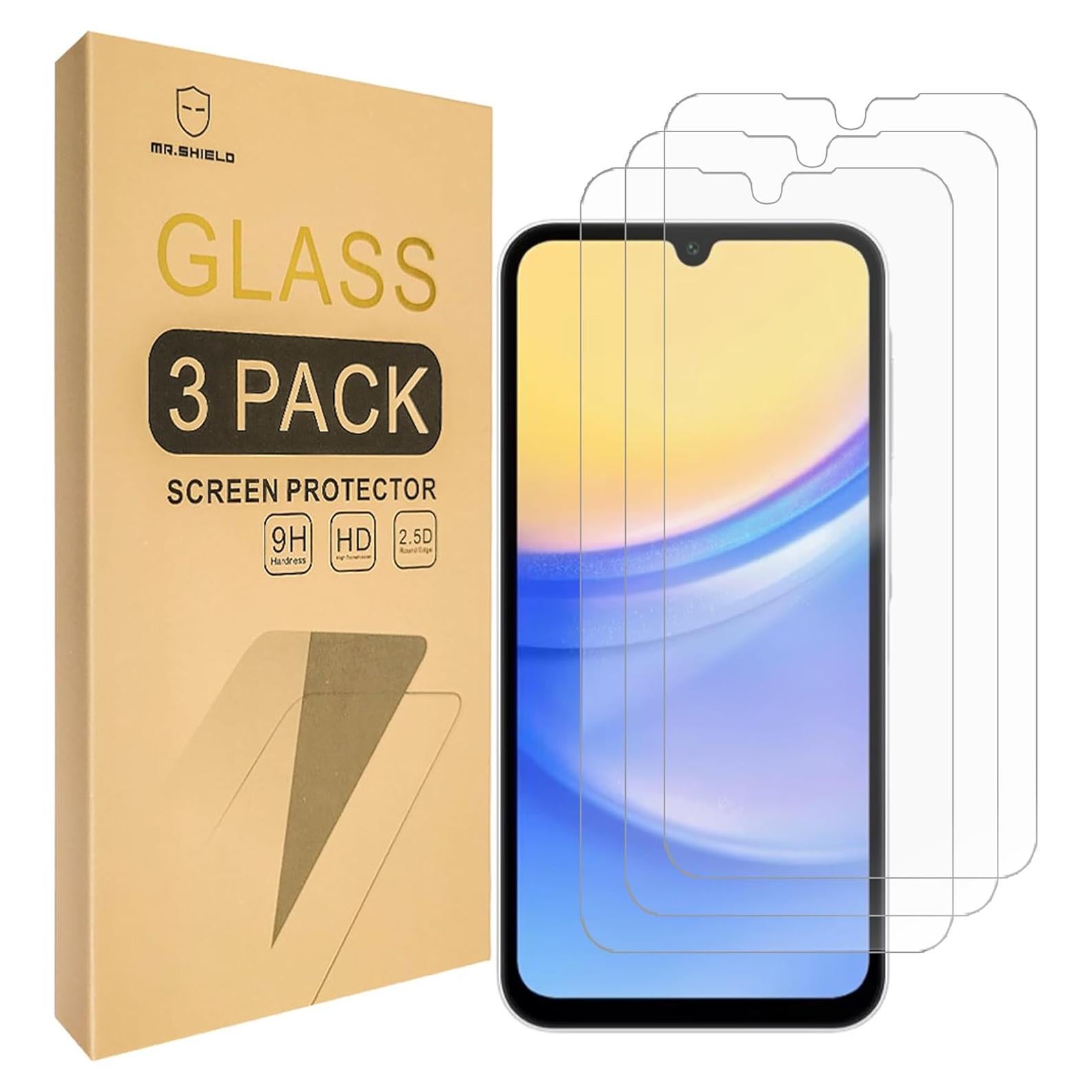 Protector de Pantalla Mr.Shield para Samsung Galaxy A15 5G - 3 PCS Vidrio Templado 9H