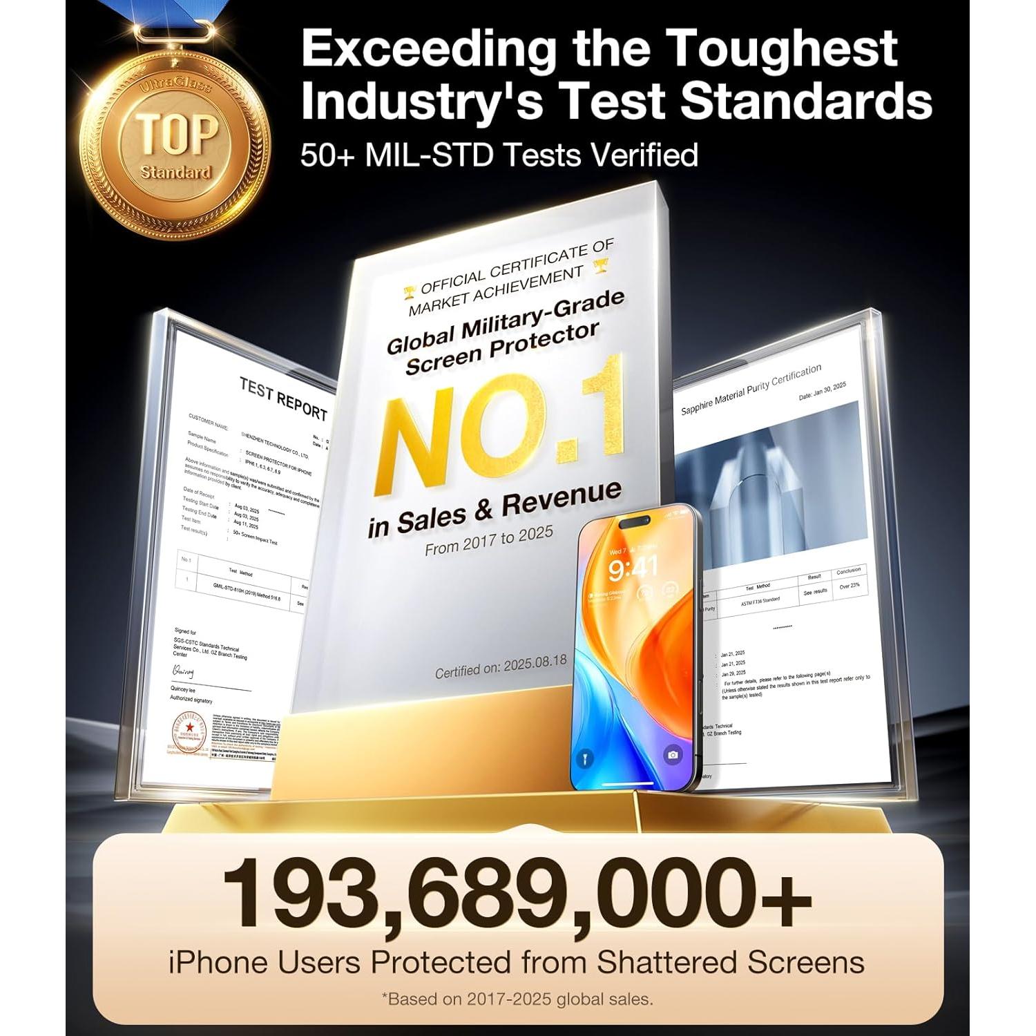 Protector de Pantalla UltraGlass UNBREAK 9H para iPhone 16 6.1"