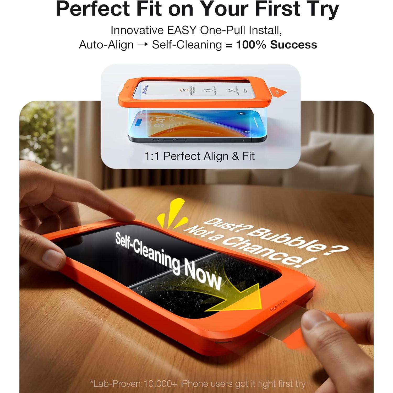 Protector de Pantalla UltraGlass UNBREAK 9H para iPhone 16 6.1"