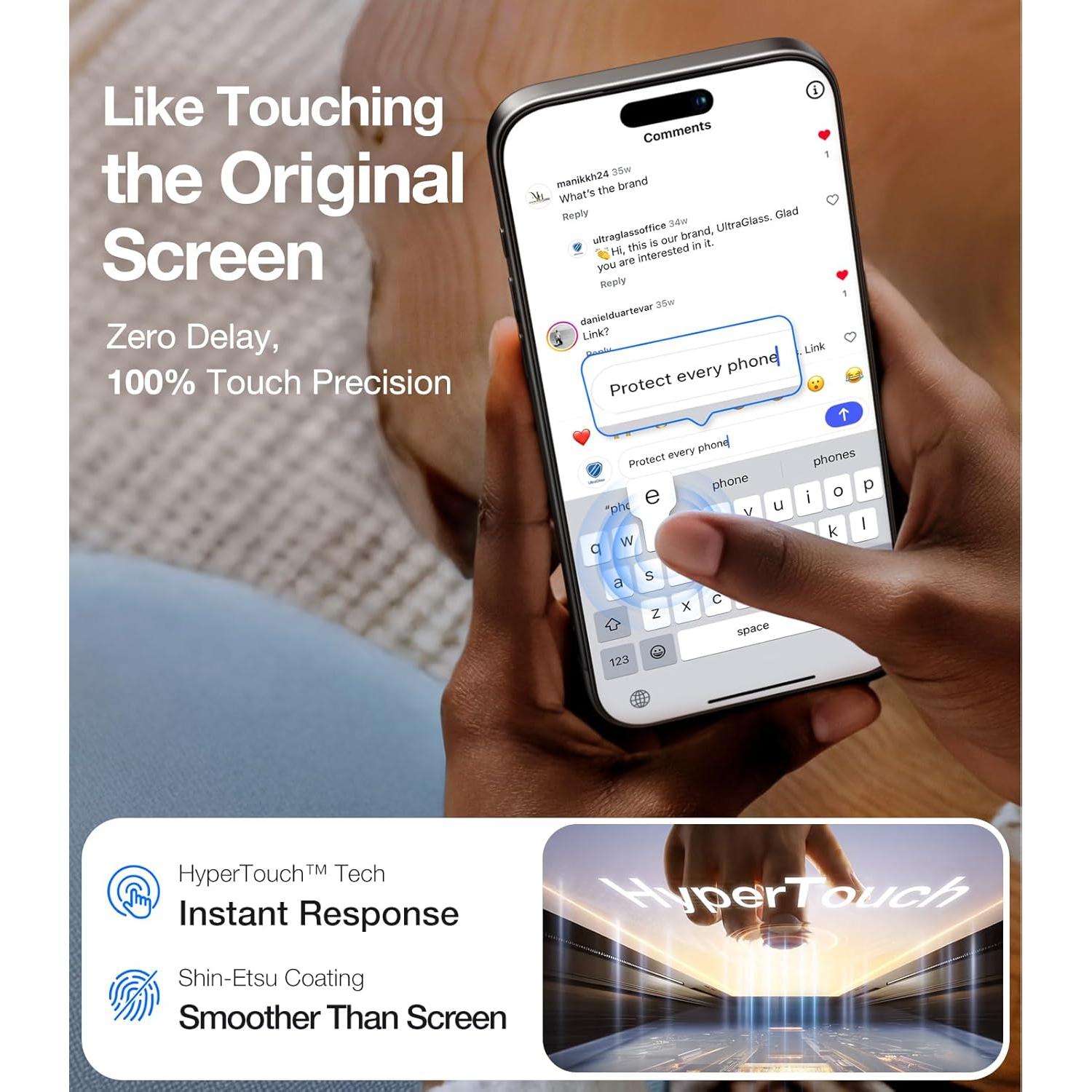 Protector de Pantalla UltraGlass UNBREAK 9H para iPhone 16 6.1"