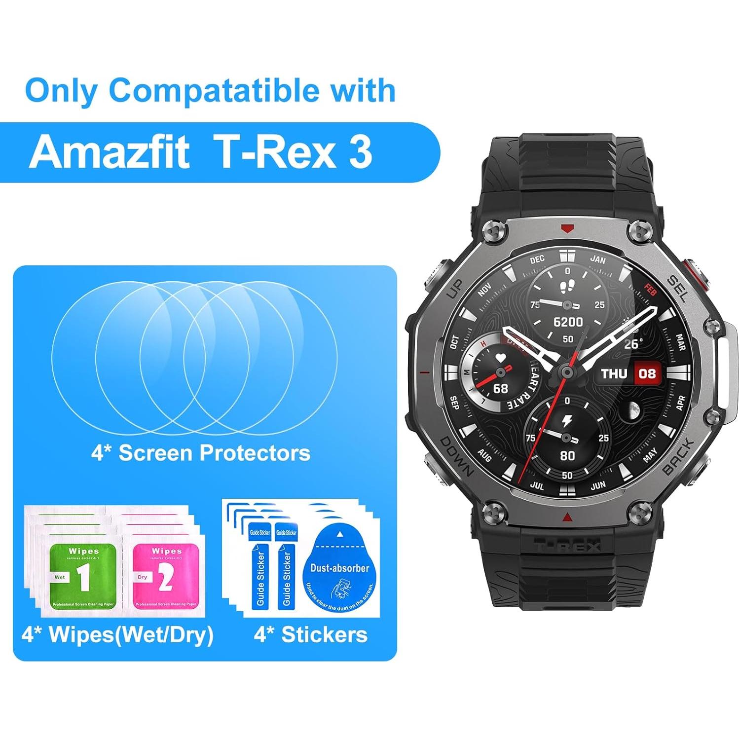 Protector de Pantalla Cristal Templado Joeyu para Amazfit T-Rex 3