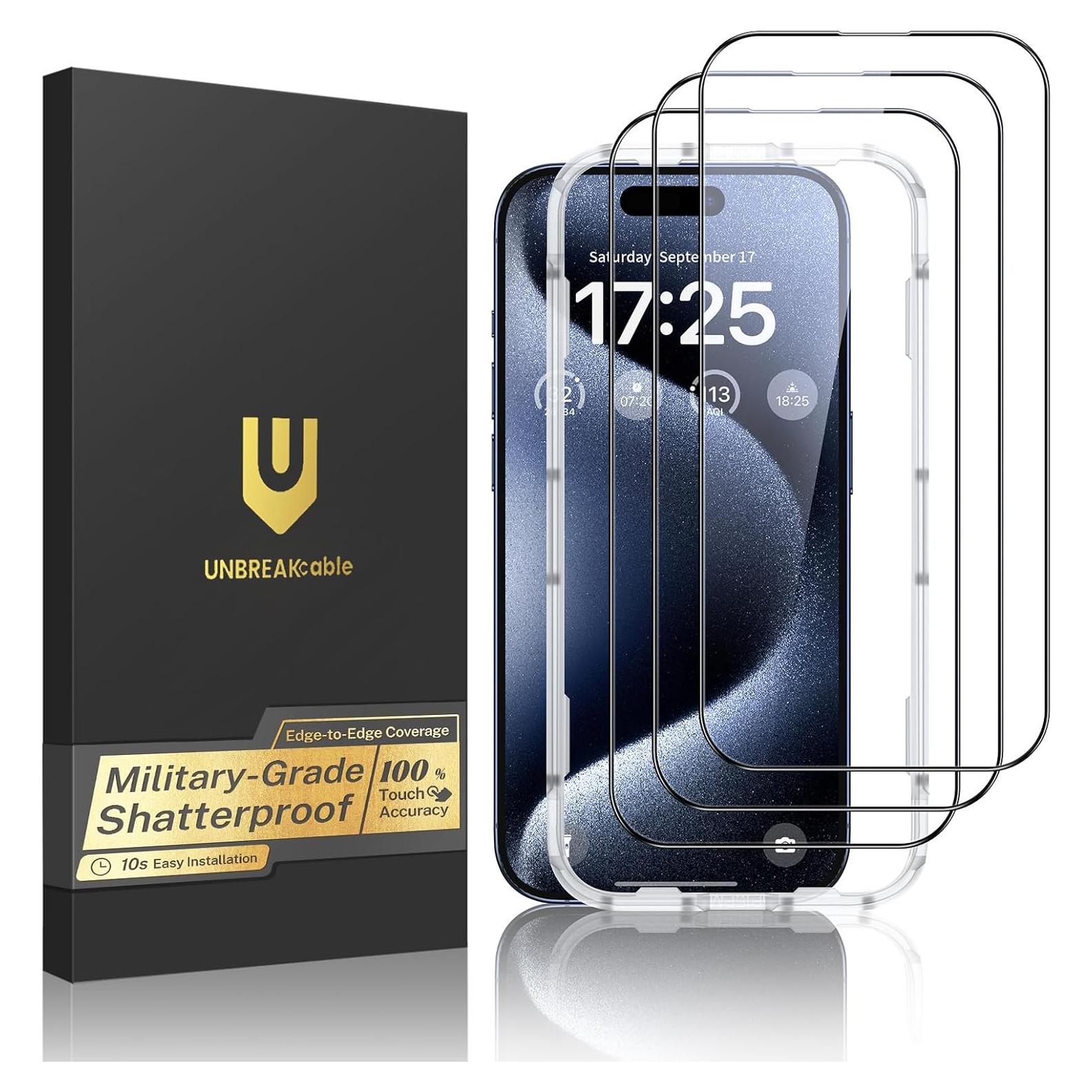 Protector de Pantalla UNBREAKcable para iPhone 15 Pro Max 6.7"