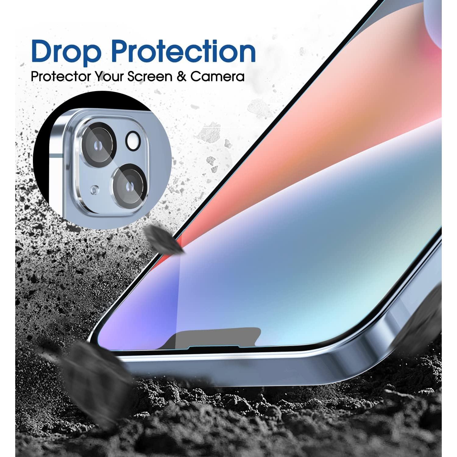 Protector de Pantalla Vidrio Templado amFilm + Lente iPhone 14 6.1"
