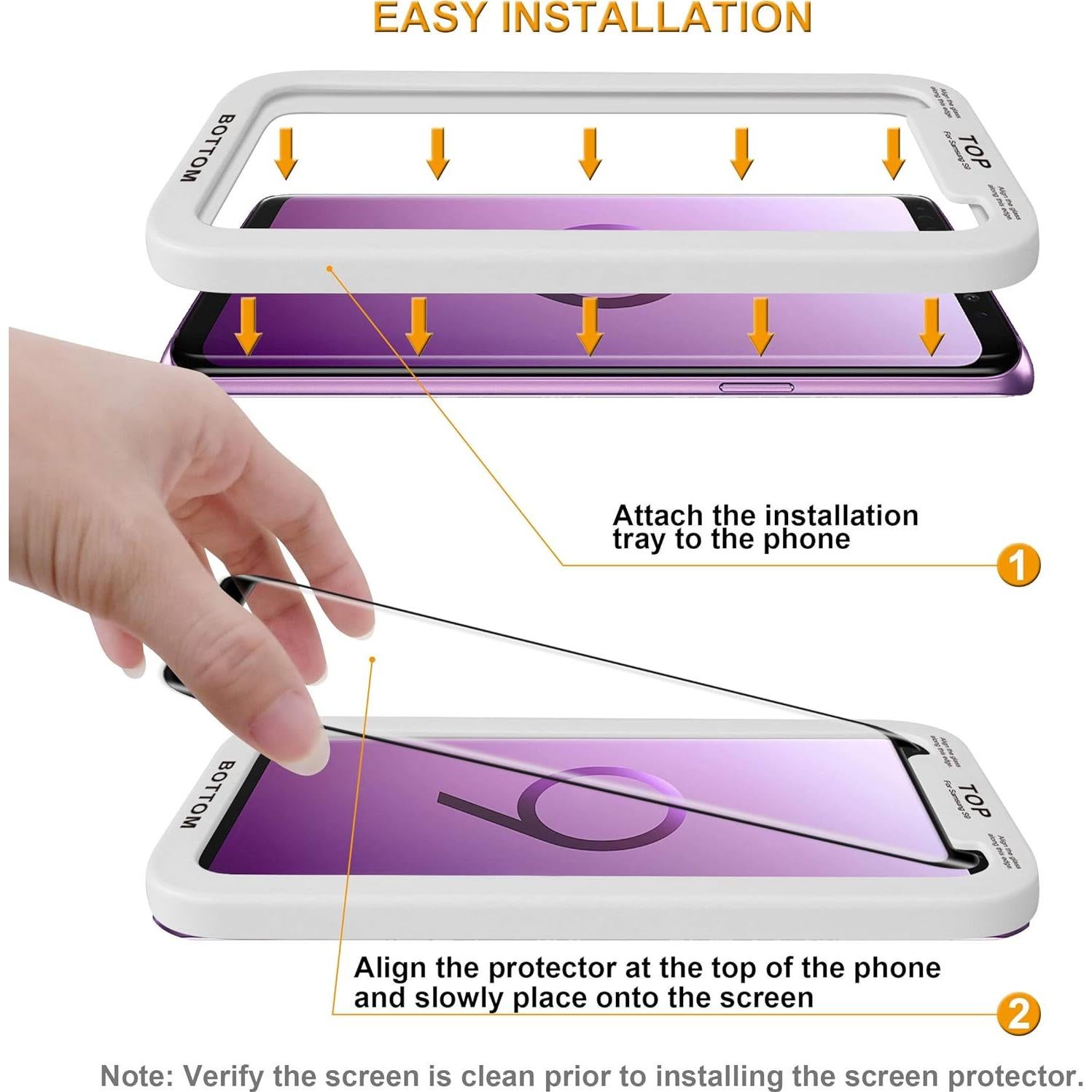 Protector de Pantalla Vidrio Templado Supershieldz para Galaxy S9 - 2 Piezas