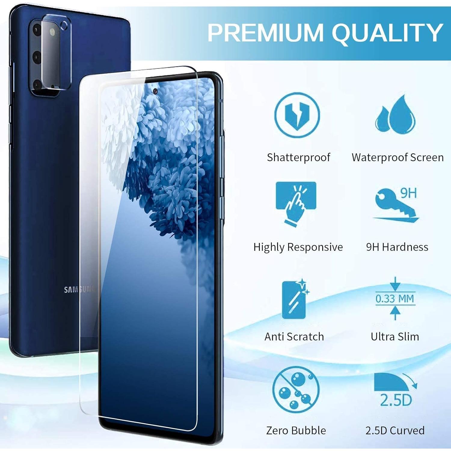 Protector de Pantalla y Cámara para Samsung Galaxy S20 FE - 6 Piezas