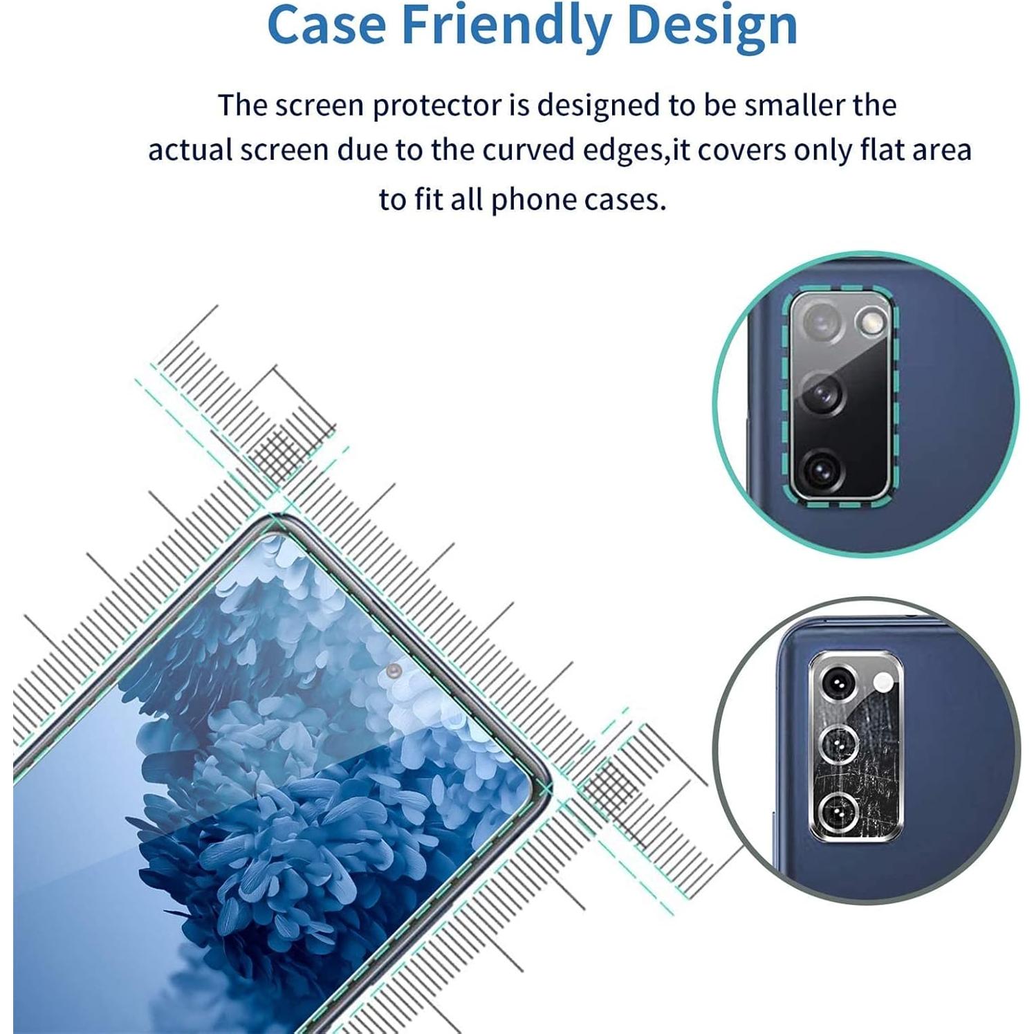 Protector de Pantalla y Cámara para Samsung Galaxy S20 FE - 6 Piezas