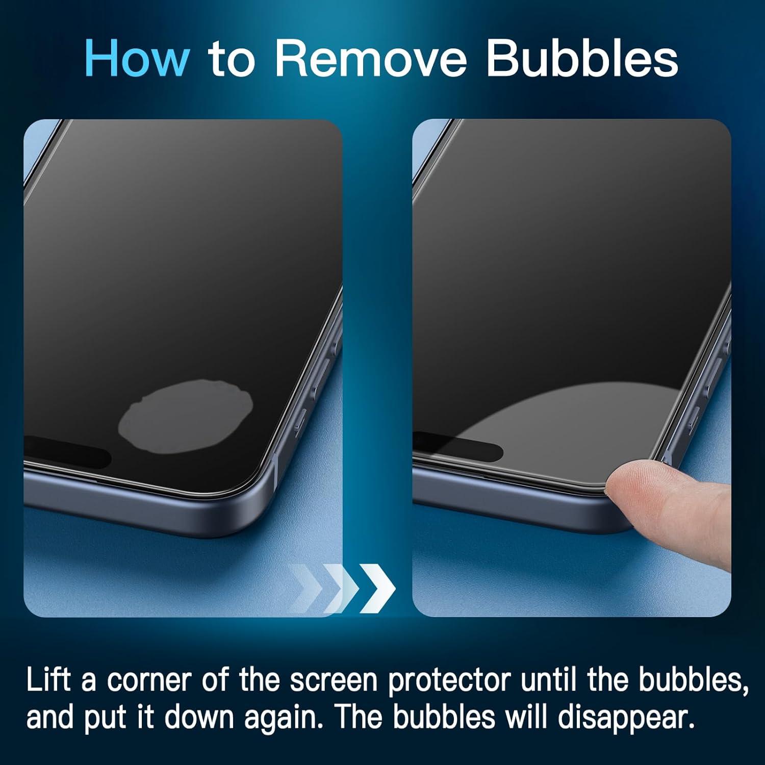 Protector de Pantalla JETech para iPhone 15 Pro 6.1" Vidrio Templado