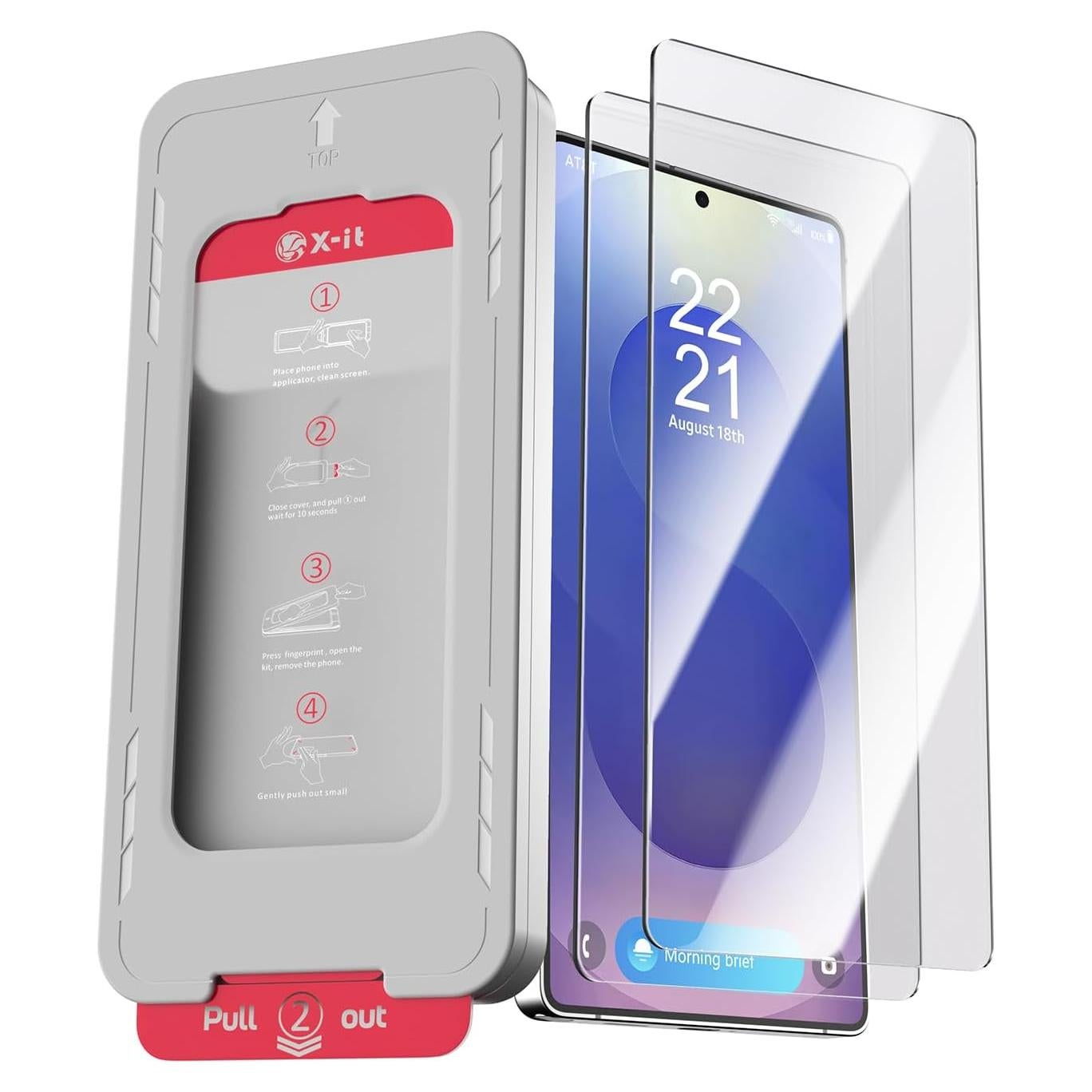 Protector de Pantalla X-it para Samsung Galaxy S25 Plus - 2 Paquetes, Vidrio Templado 9H, Instalación Sin Burbujas