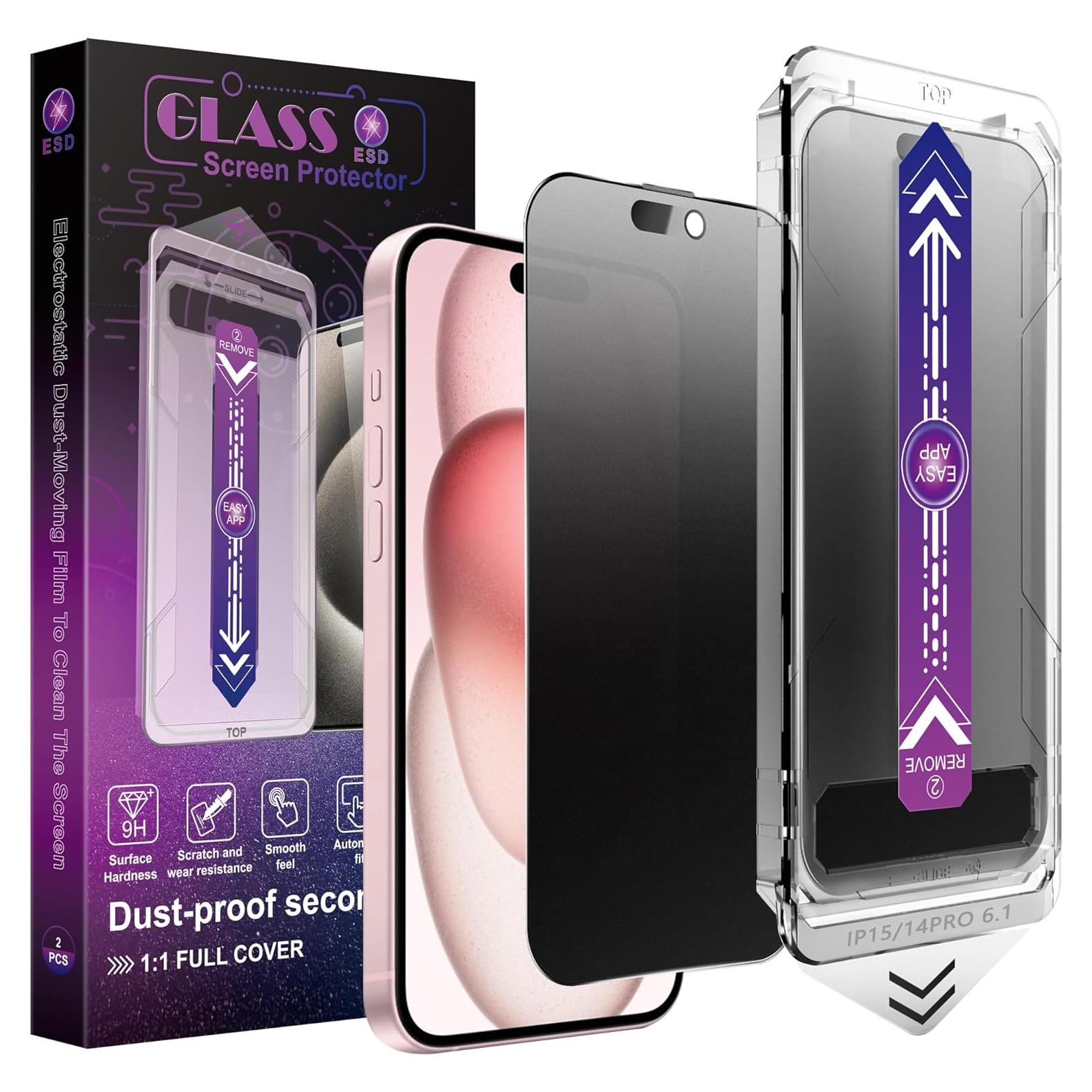 Protector de Pantalla Privada Mate CHISHA para iPhone 16/15/14 Pro