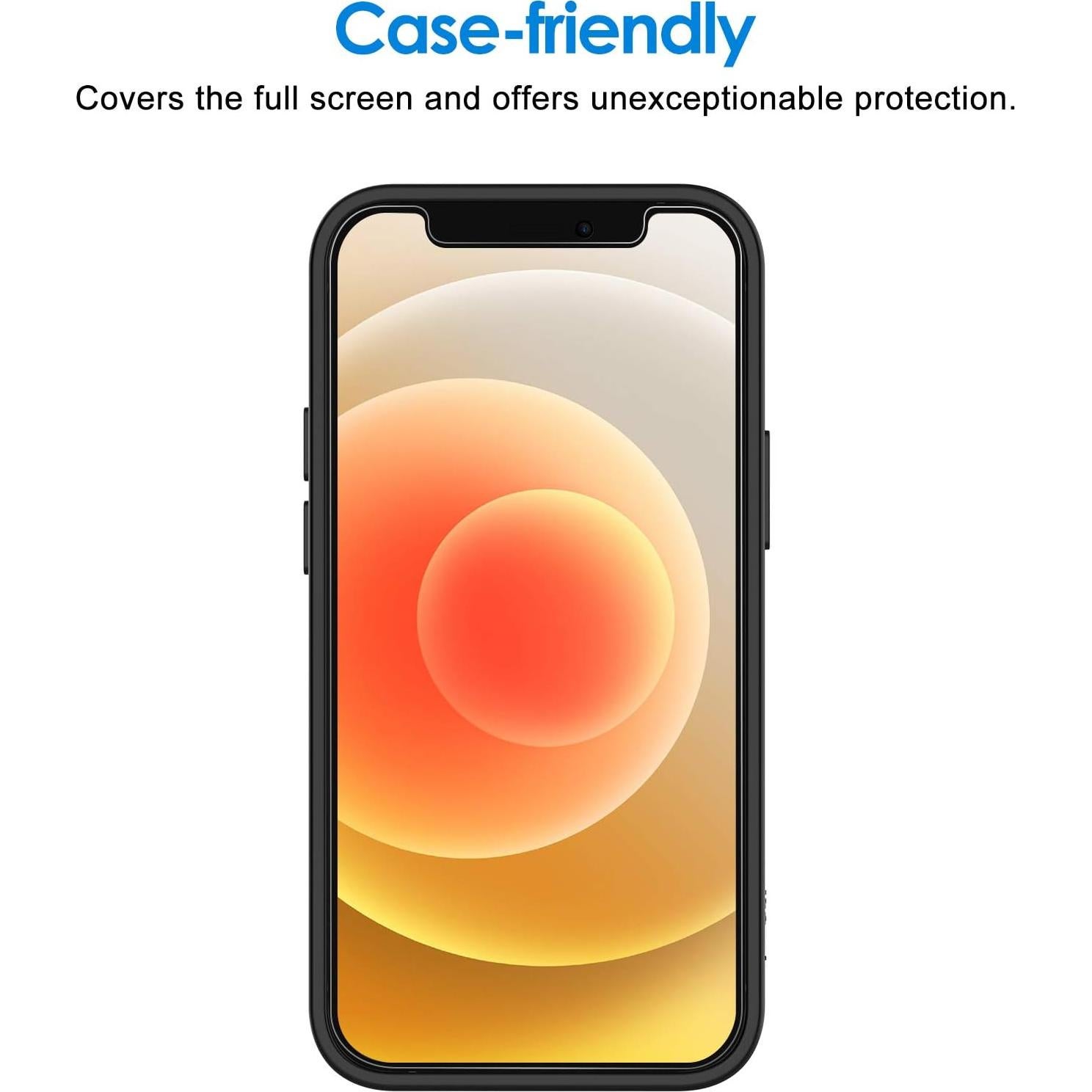 Protector de Pantalla JETech para iPhone 12/12 Pro 15.5 cm, Paquete de 3