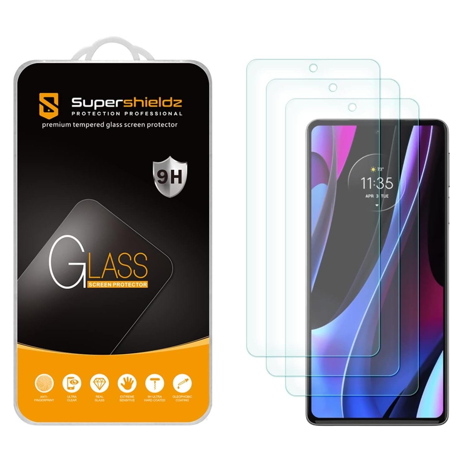 Protector de Pantalla Vidrio Templado Supershieldz para Motorola Edge+ 2022 - 3 Piezas