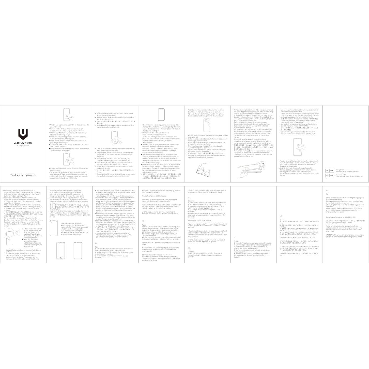 Protector de Pantalla UNBREAKcable para iPhone 14 Plus/13 Pro Max 2-Pack