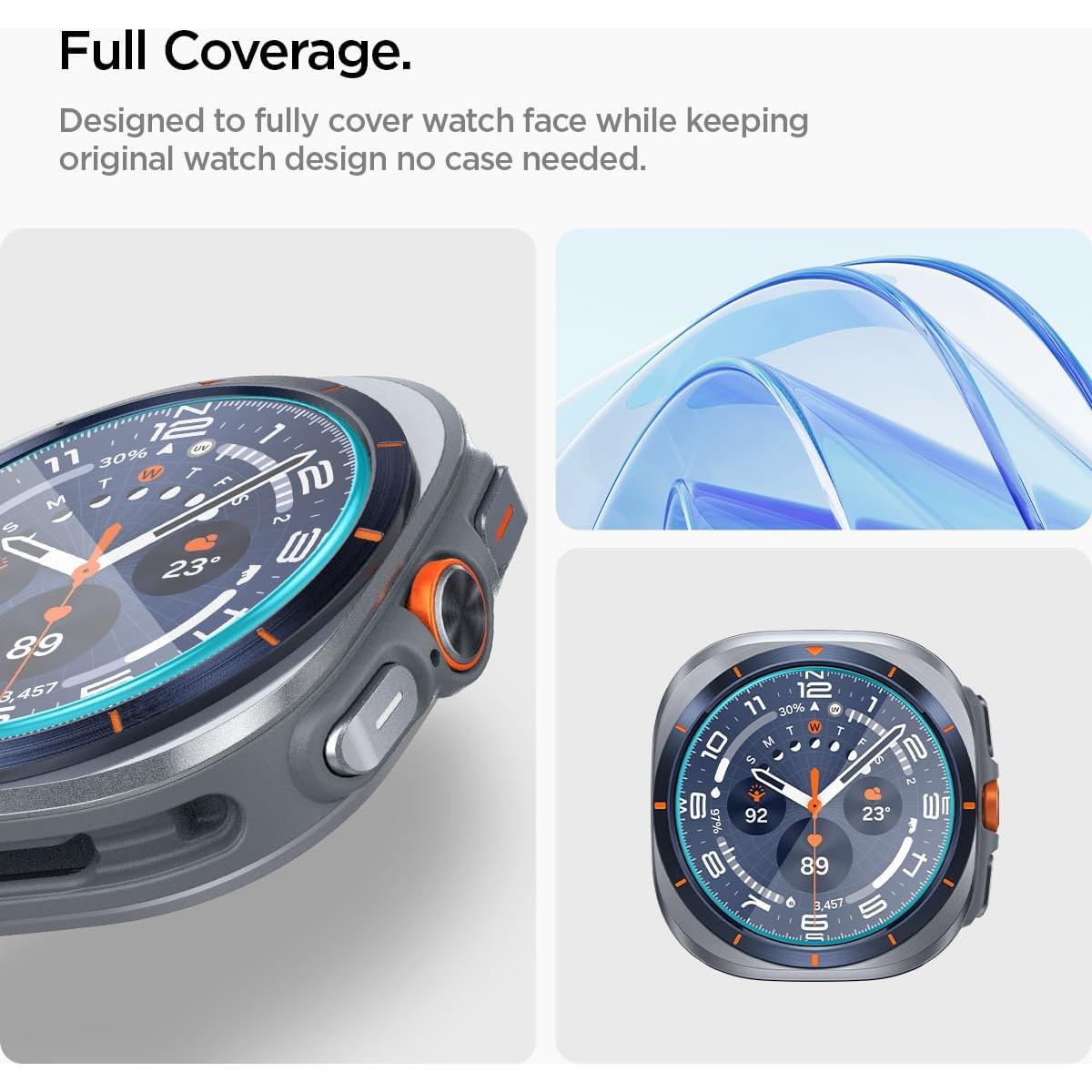 Protector de Pantalla Vidrio Templado Spigen para Galaxy Watch Ultra - 2 Paquete