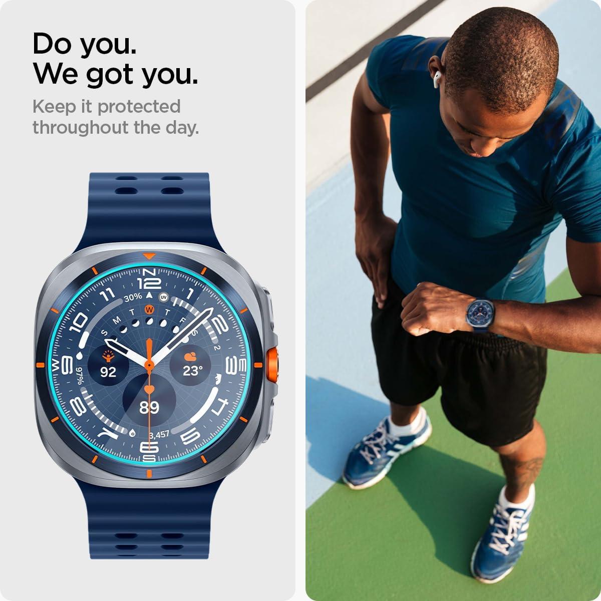 Protector de Pantalla Vidrio Templado Spigen para Galaxy Watch Ultra - 2 Paquete