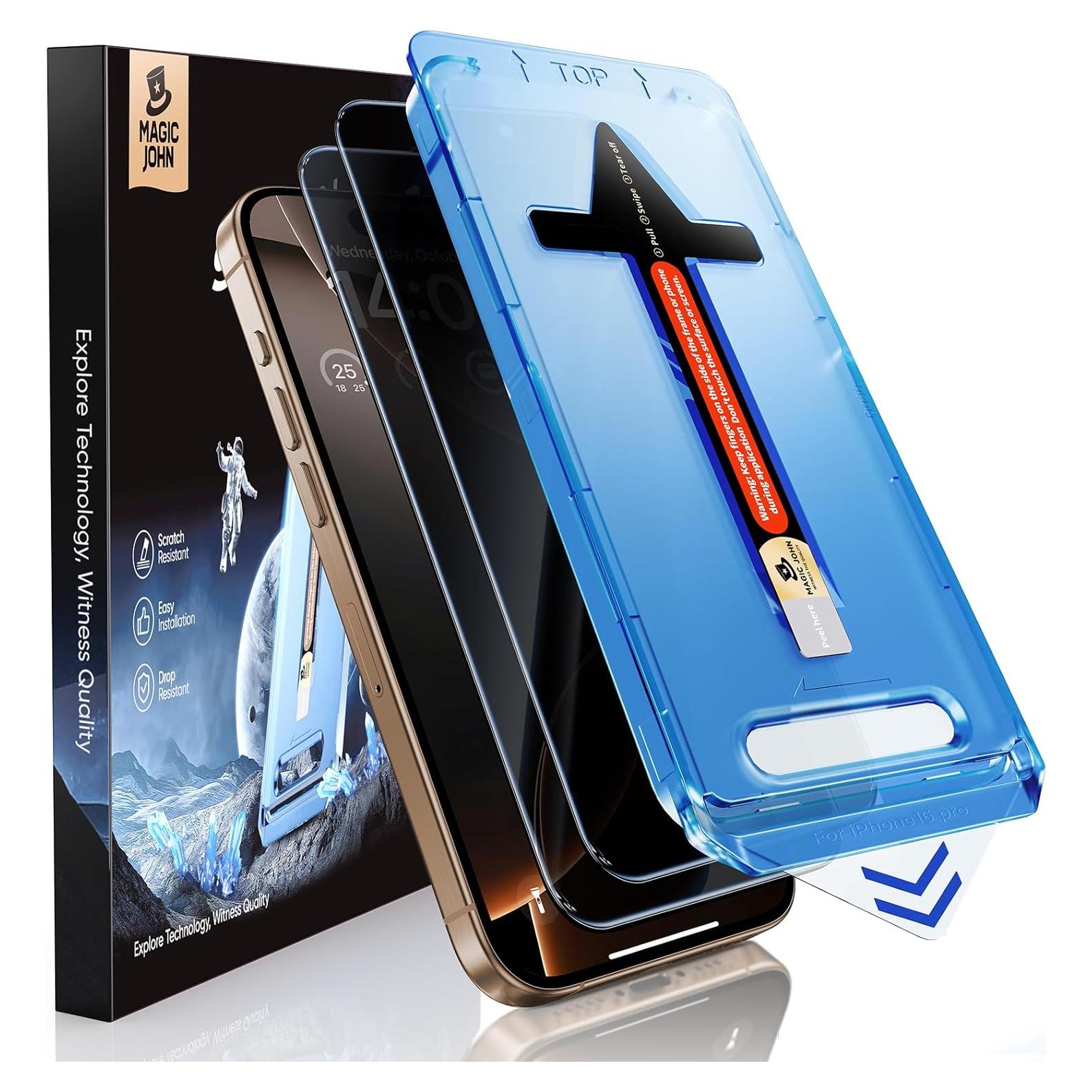 Protector de Pantalla Vidrio Templado MAGIC JOHN iPhone 16 Pro