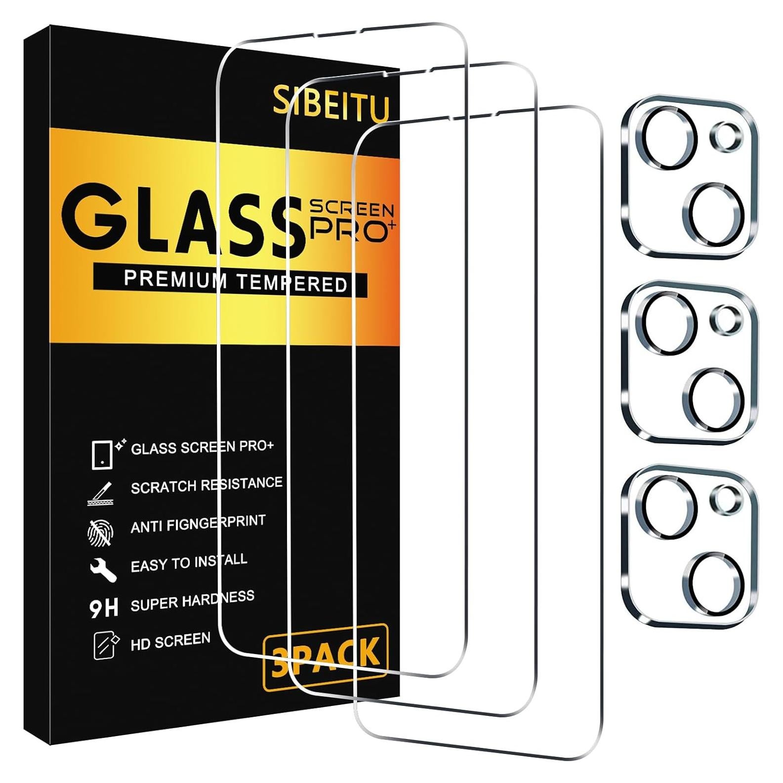 Protector de Pantalla y Lente SIBEITU para iPhone 13 6.1"