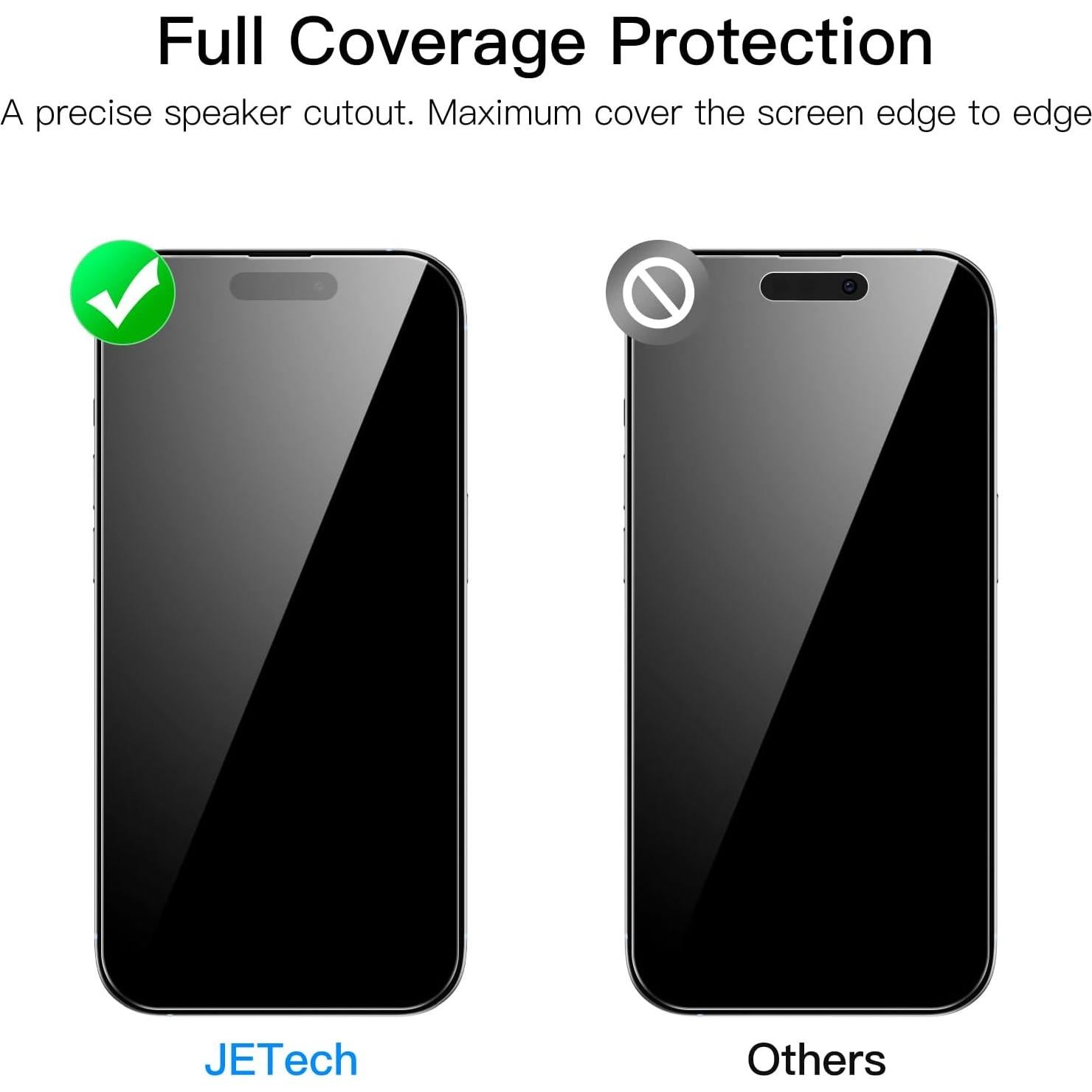 Protector de Pantalla JETech para iPhone 14 Pro Max 6.7" Vidrio Templado 9H