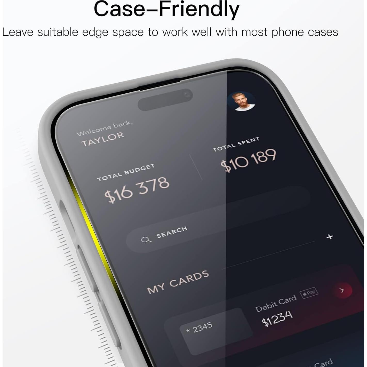 Protector de Pantalla JETech para iPhone 14 Pro Max 6.7" Vidrio Templado 9H