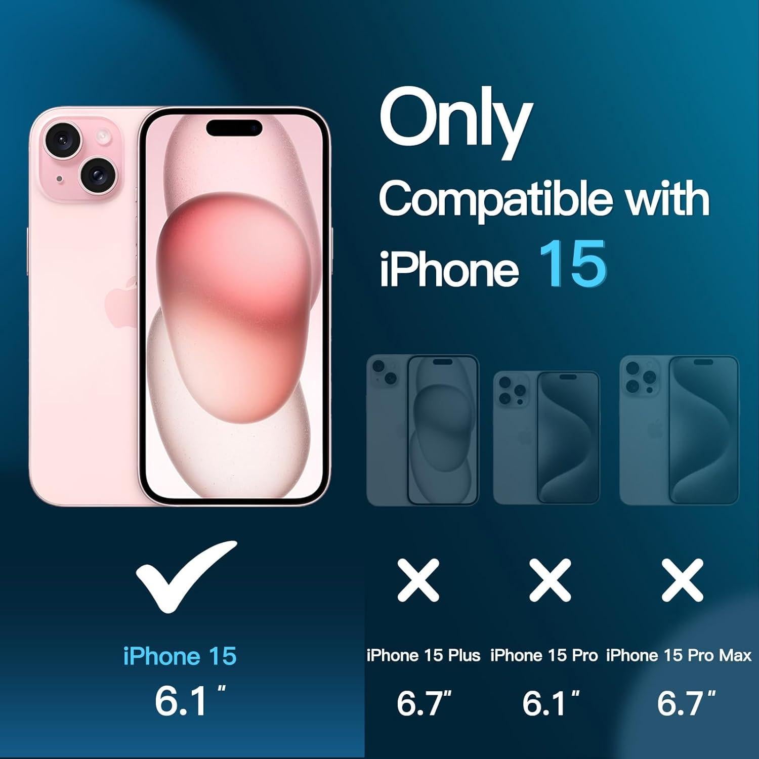 Protector de Pantalla JETech para iPhone 15 6.1" Vidrio Templado 2-Pack