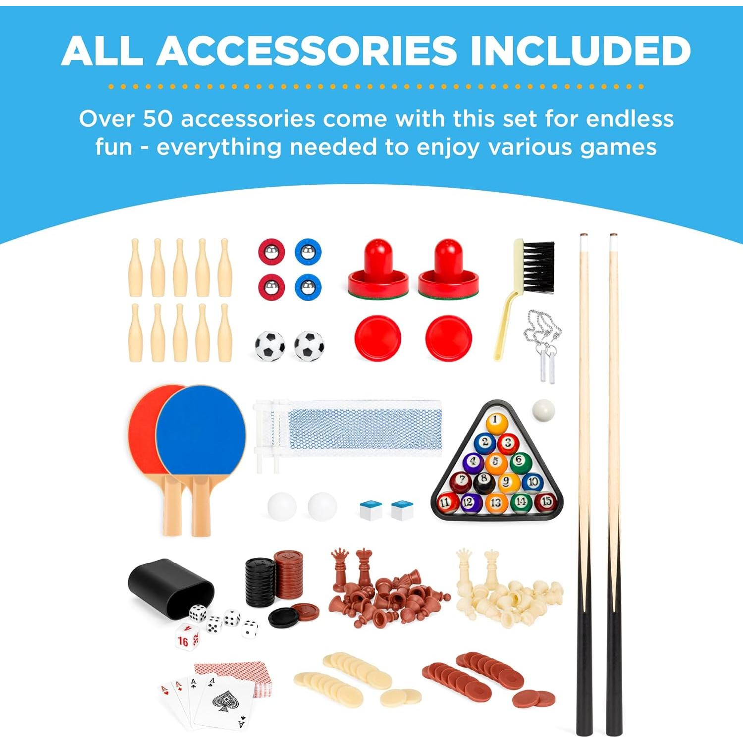 Mesa de Juego 10-en-1 Mejor Opción 121x61cm Diversión Familiar