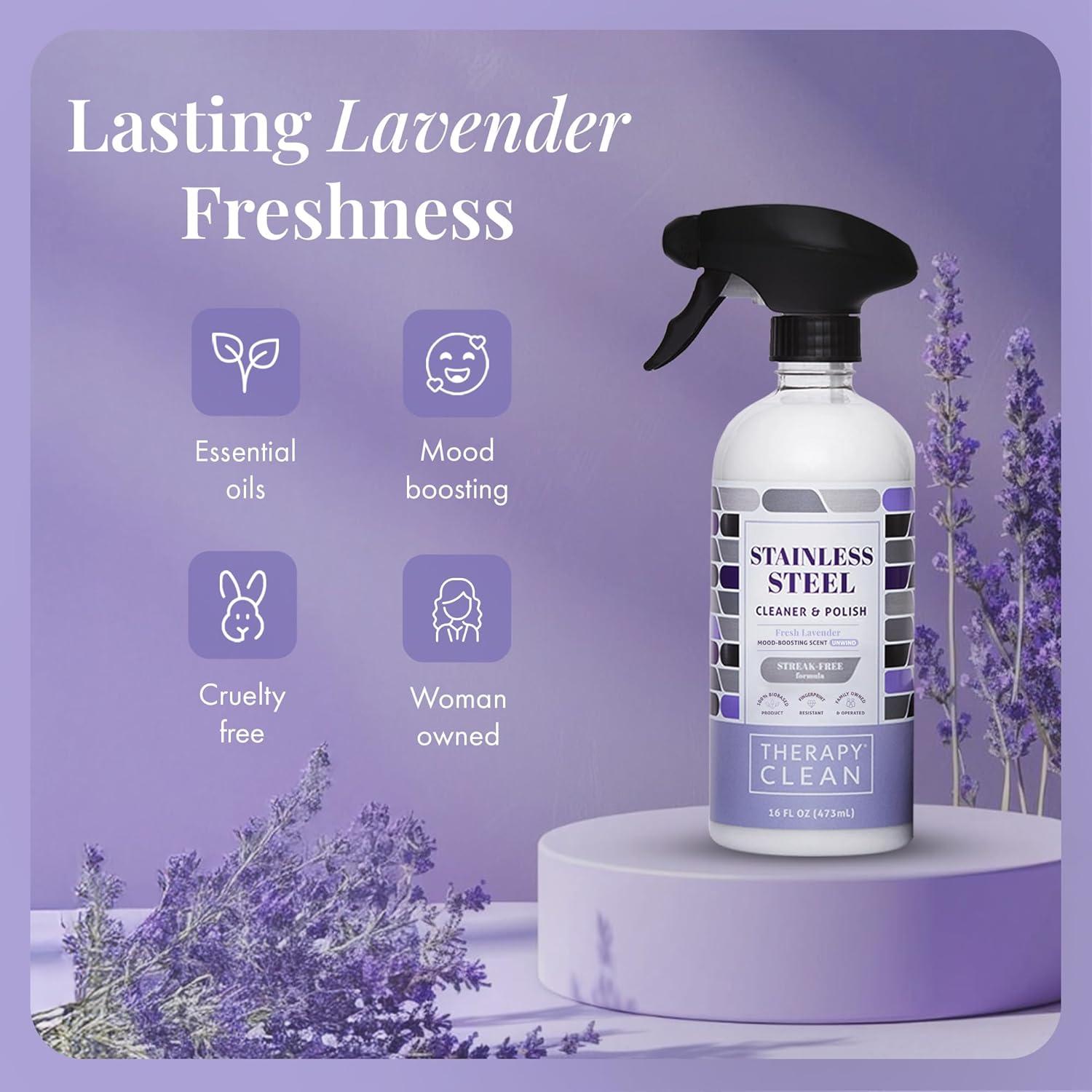 Limpiador de Acero Inoxidable Therapy 473ml con Paño Microfibra