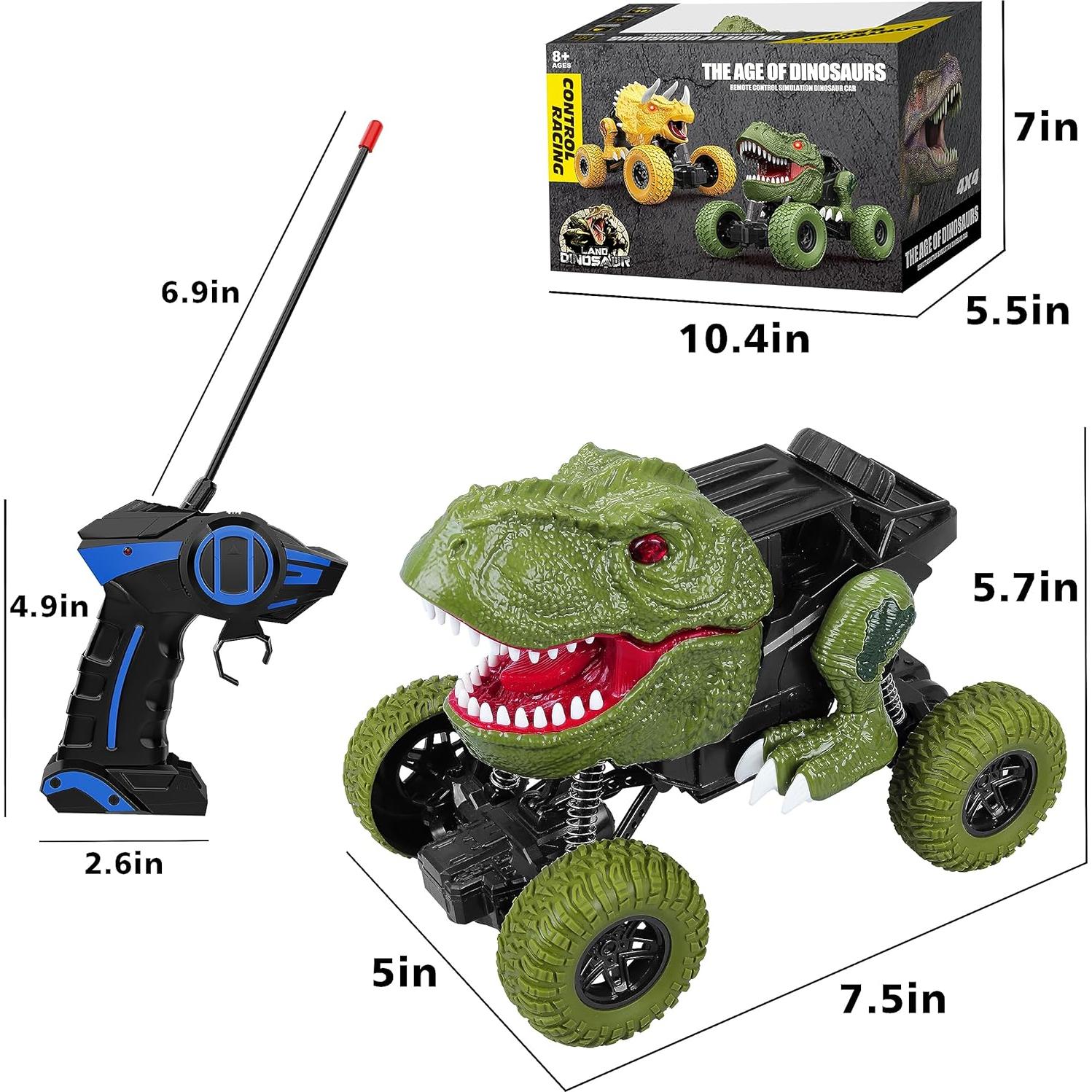 Coche de Dinosaurio Control Remoto YEZI 4WD Verde 0.55kg