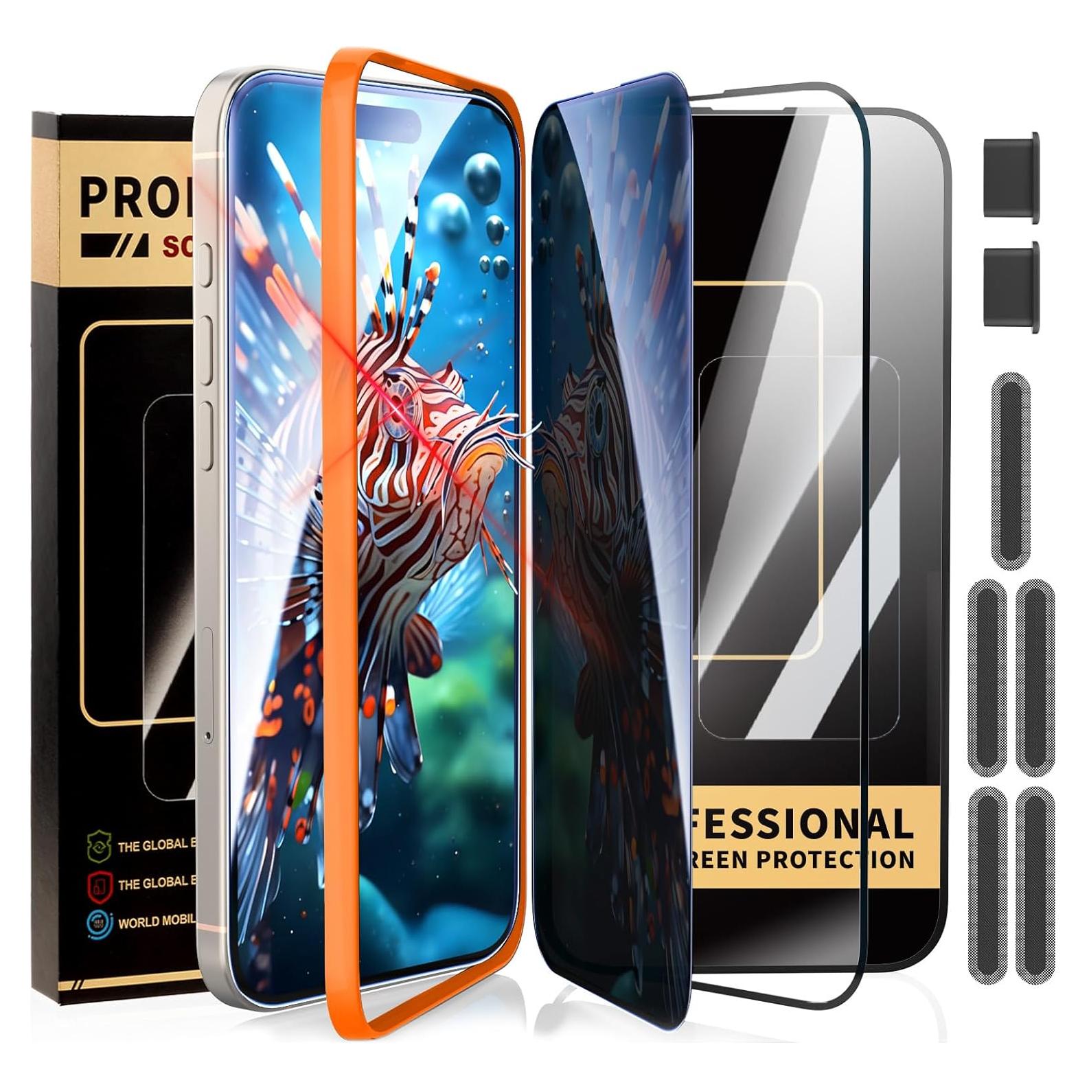 Paquete de 3 Protectores de Pantalla Vidrio Templado iPhone 16 Pro