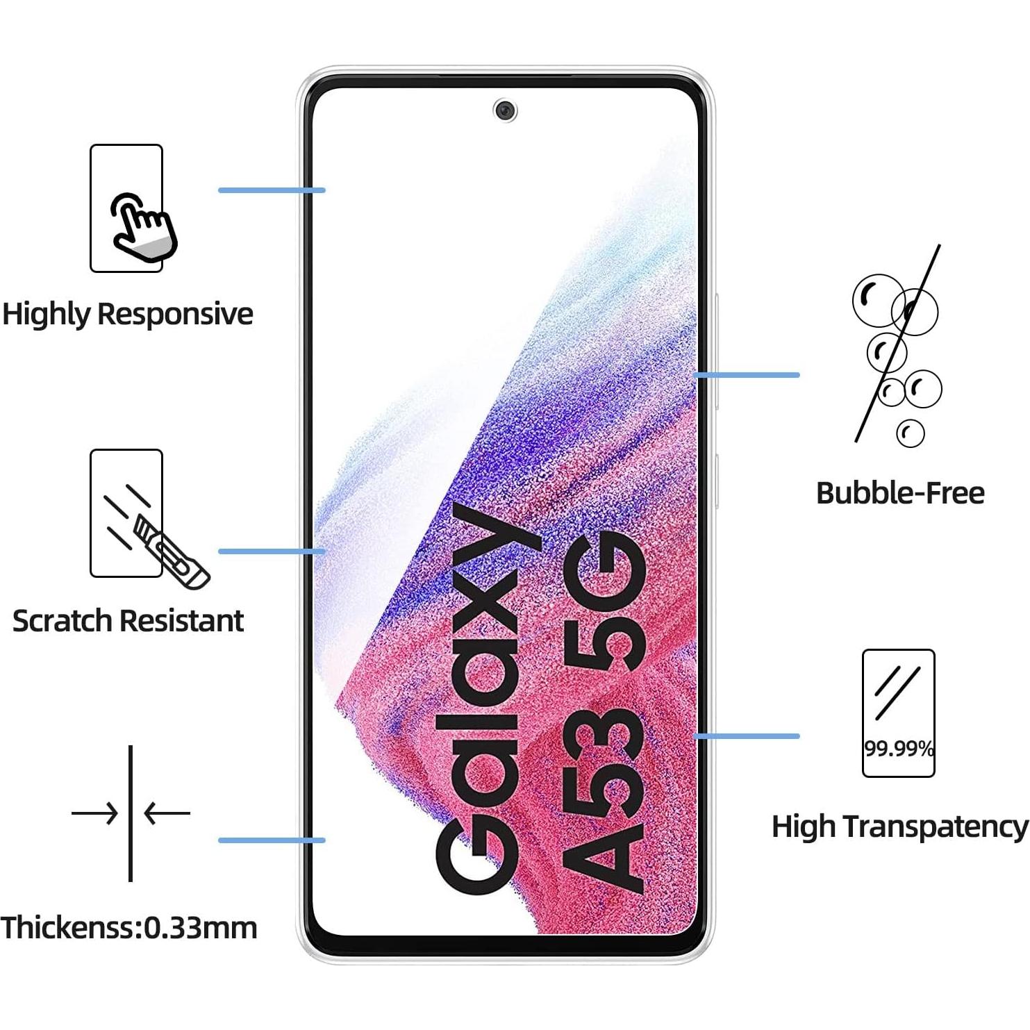 Protector de Pantalla Vidrio Templado NEW'C para Samsung Galaxy A53 5G